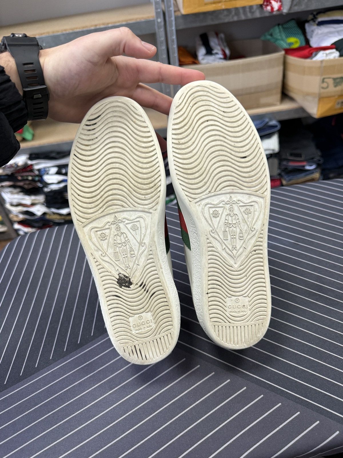 Gucci 🇮🇹 Gucci Ace Snake Embroidered Leather Sneakers Rare Size US 7 / EU 40 - 6 Thumbnail