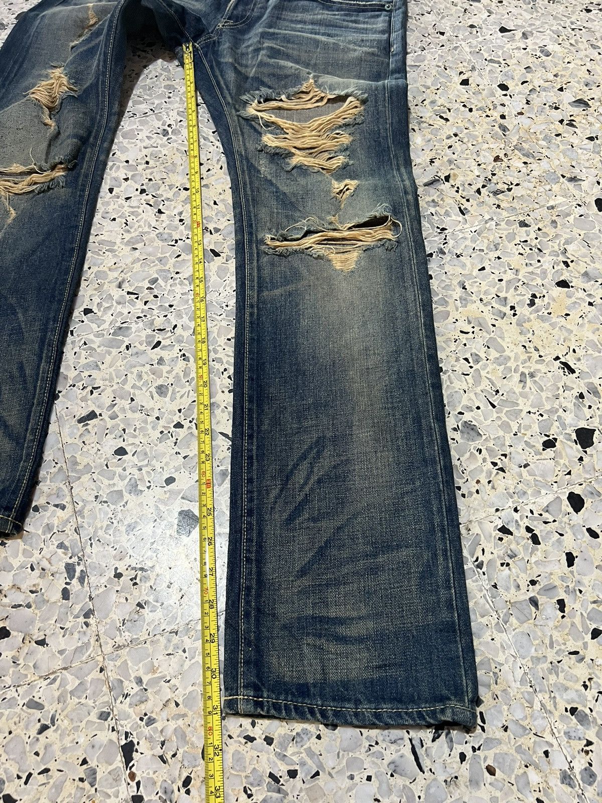 Japanese Brand GLAMB JAPANESE DISTRESSED DENIM JEANS Size US 34 / EU 50 - 20 Thumbnail