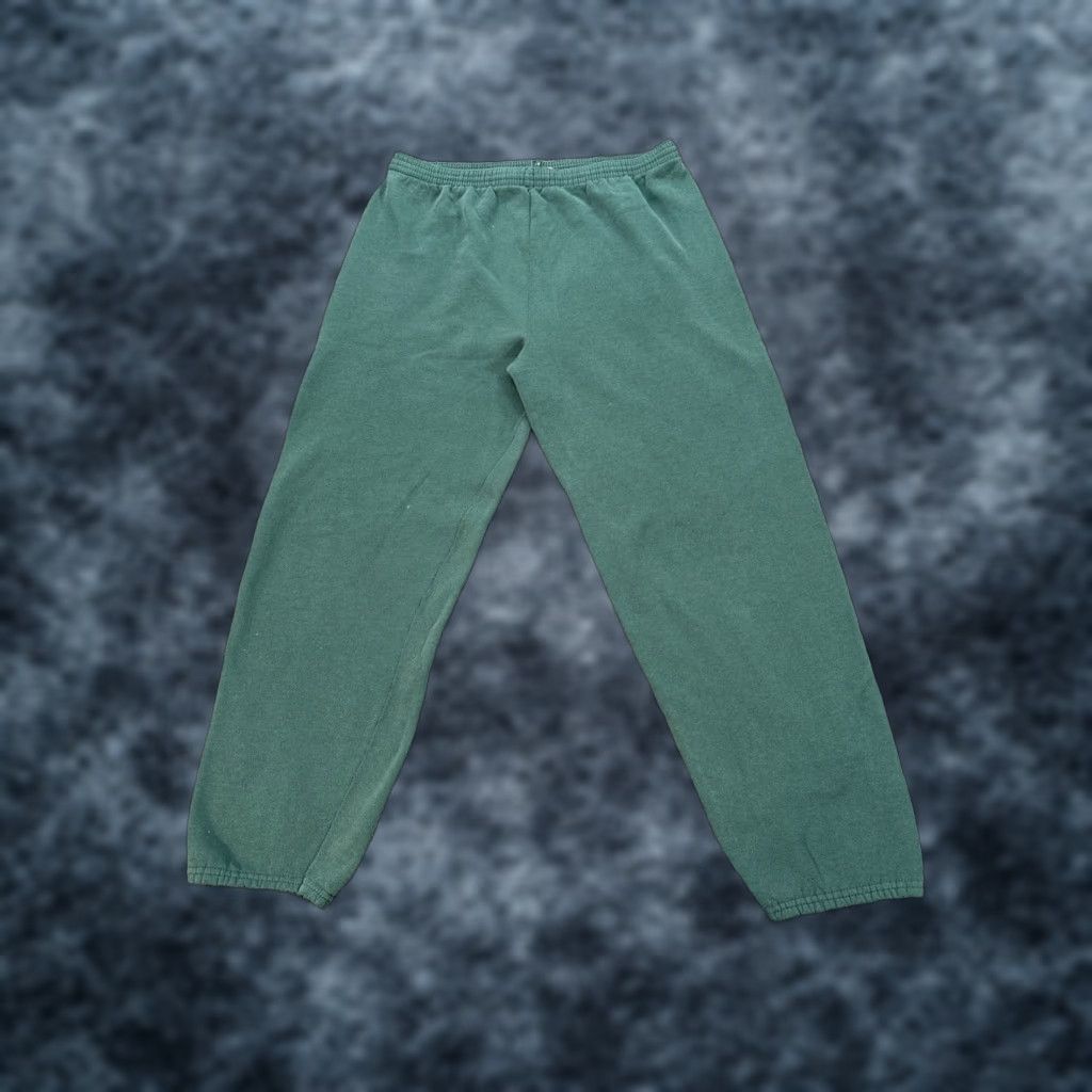 Tultex VINTAGE Tultex Sweatpants Mens M Green Baggy 50/50 Wide Grunge 90s Pants Mens Size US 31 - 1 Thumbnail