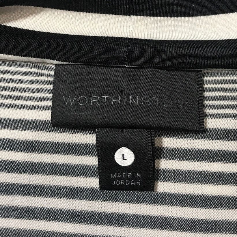 Worthington Worthington Striped Cowl Neck Stretch Sleeveless Blouse L Size L / US 10 / IT 46 - 3 Thumbnail