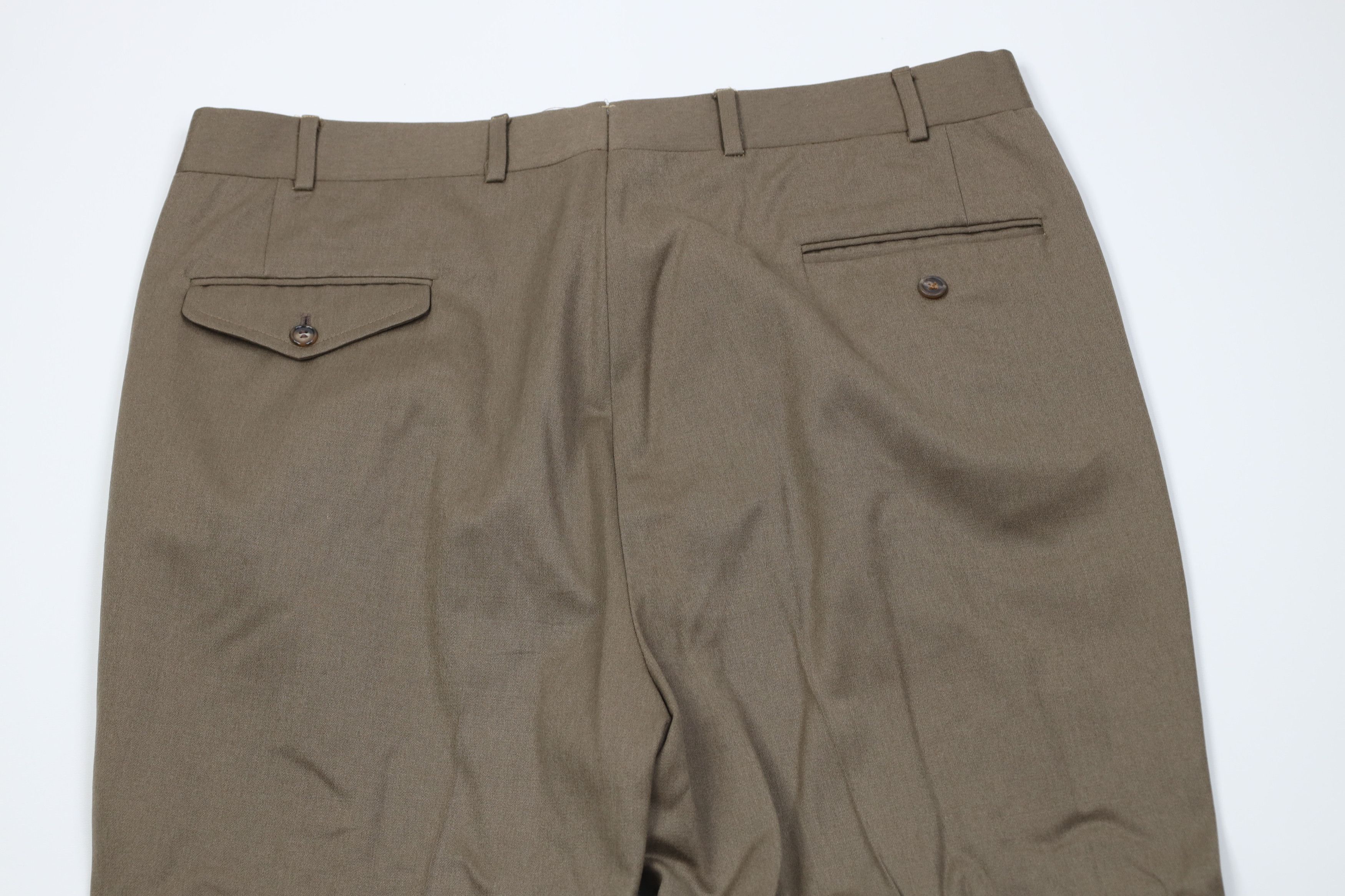 Vintage Vintage 70s Streetwear Wool Knit Wide Leg Chino Pants Beige Size US 38 / EU 54 - 9 Thumbnail