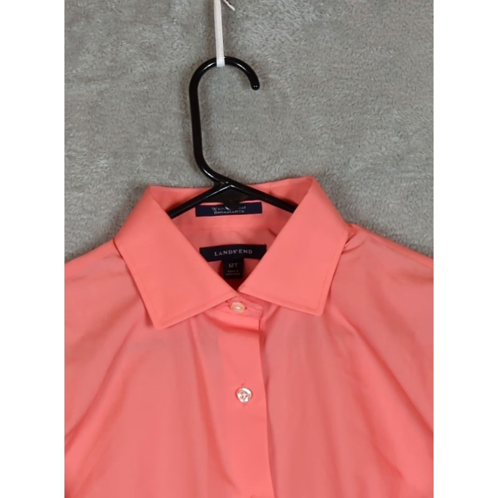 Lands' End LANDS' END WOMEN'S ORANGE LONG SLEEVE BUTTON FRONT WRINKLE FREE TOP SZ 12T Tall Shirts Womens Work Modern Size XL / US 12-14 / IT 48-50 - 3 Thumbnail