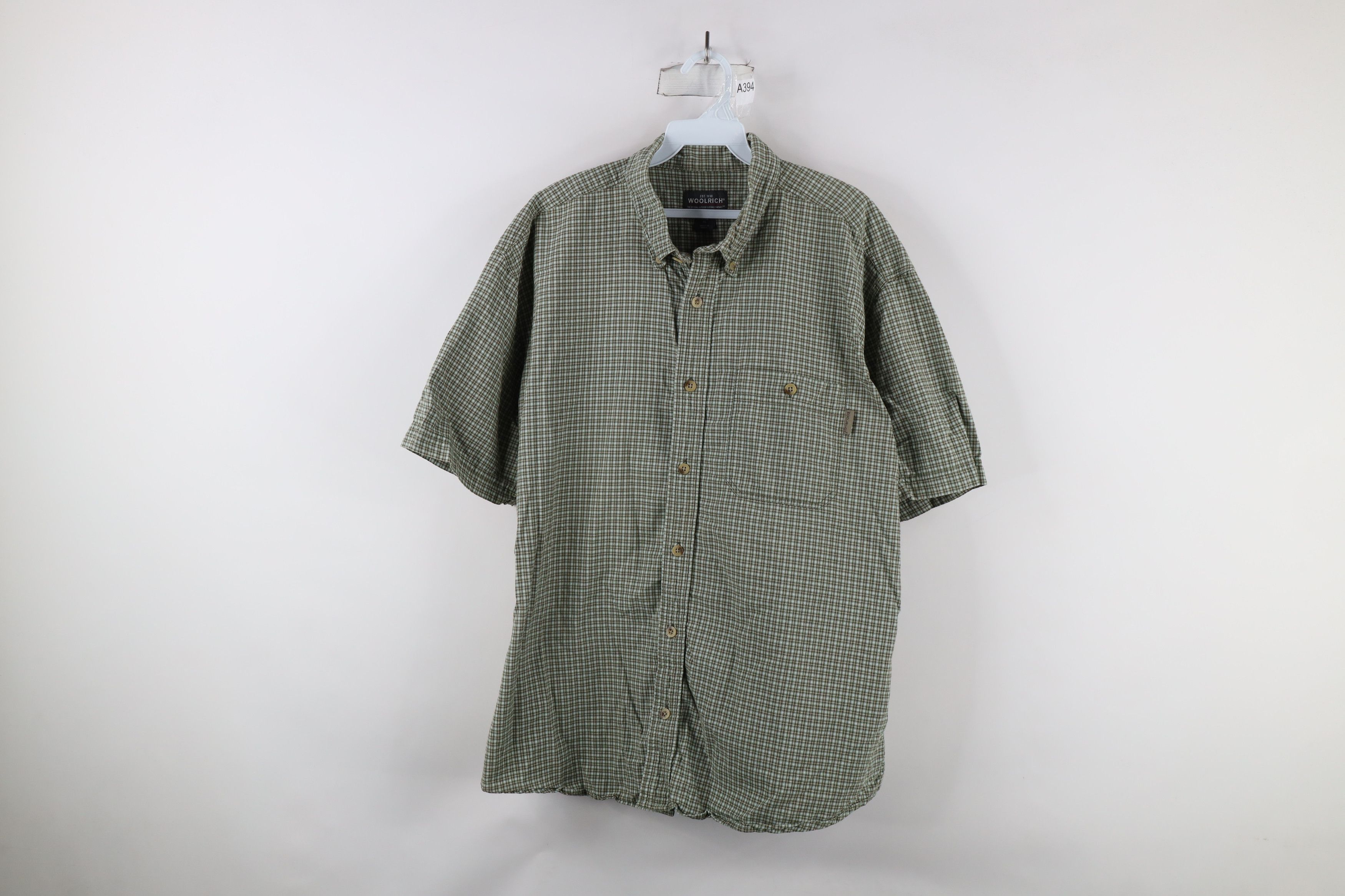 Vintage × Woolrich Woolen Mills Vintage Woolric Spell Out Short Sleeve Button Down Shirt Size US XXL / EU 58 / 5 - 1 Thumbnail