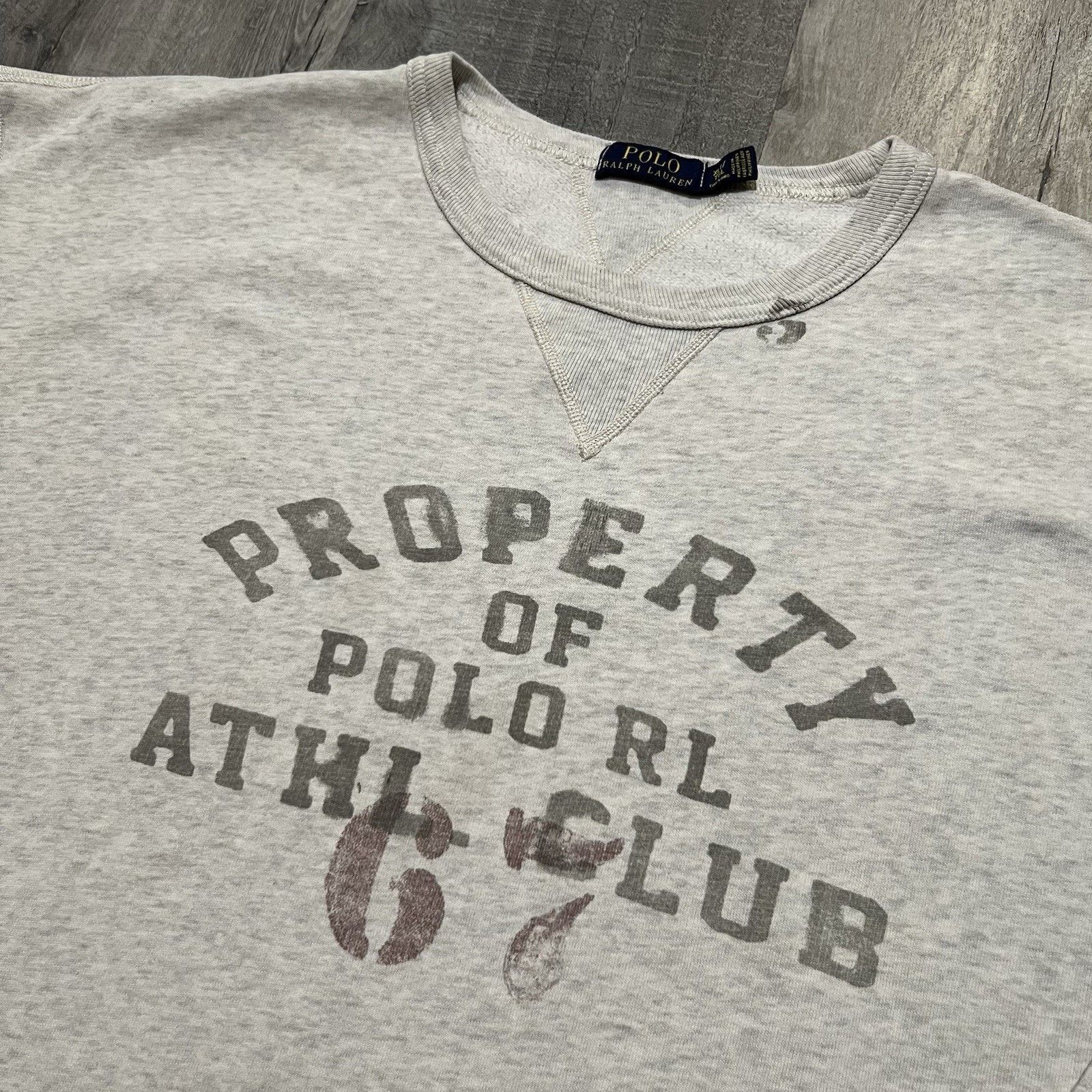 Polo Ralph Lauren Polo Ralph Lauren Light Grey Sweatshirt Stencil Double V Size US XL / EU 56 / 4 - 2 Thumbnail