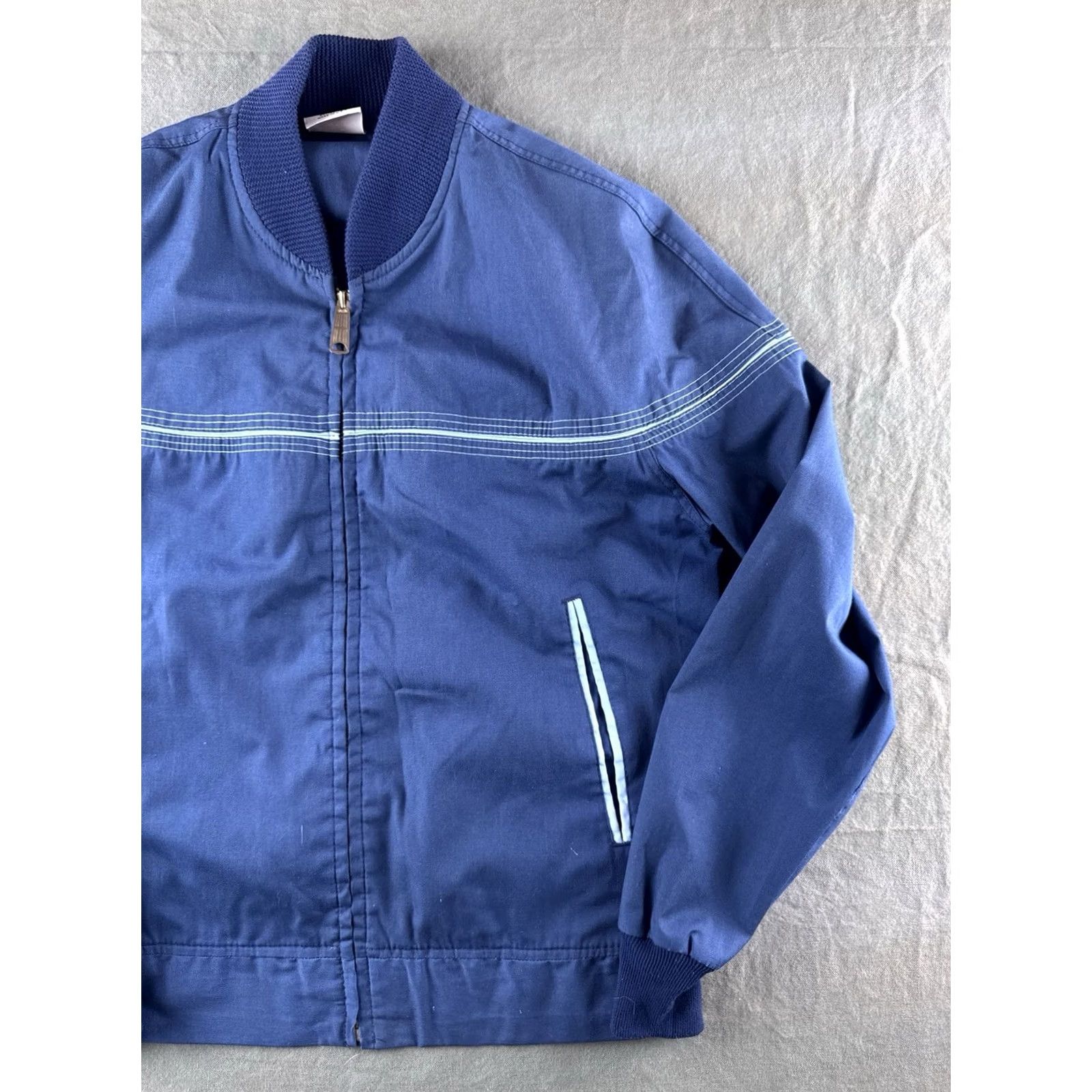 Vintage VINTAGE 70s Blue Bomber Jacket Mens M USA Made Zip Workwear Lightweight Coat Size US M / EU 48-50 / 2 - 3 Thumbnail