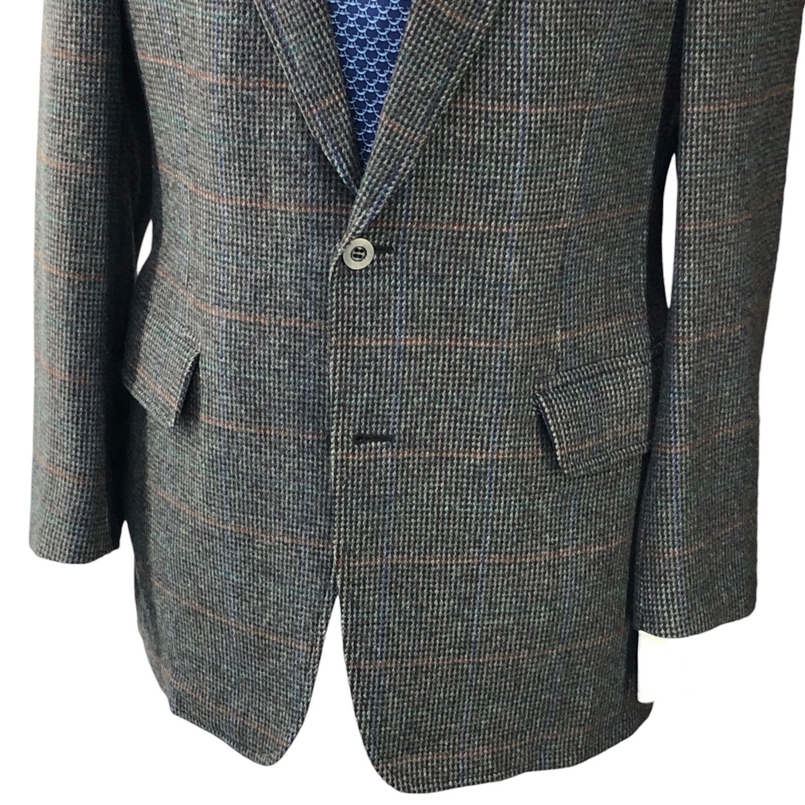 Other Bespoke Mens Size 40L Sport Coat Cashmere Windowpane Vintage Size 40L - 3 Thumbnail