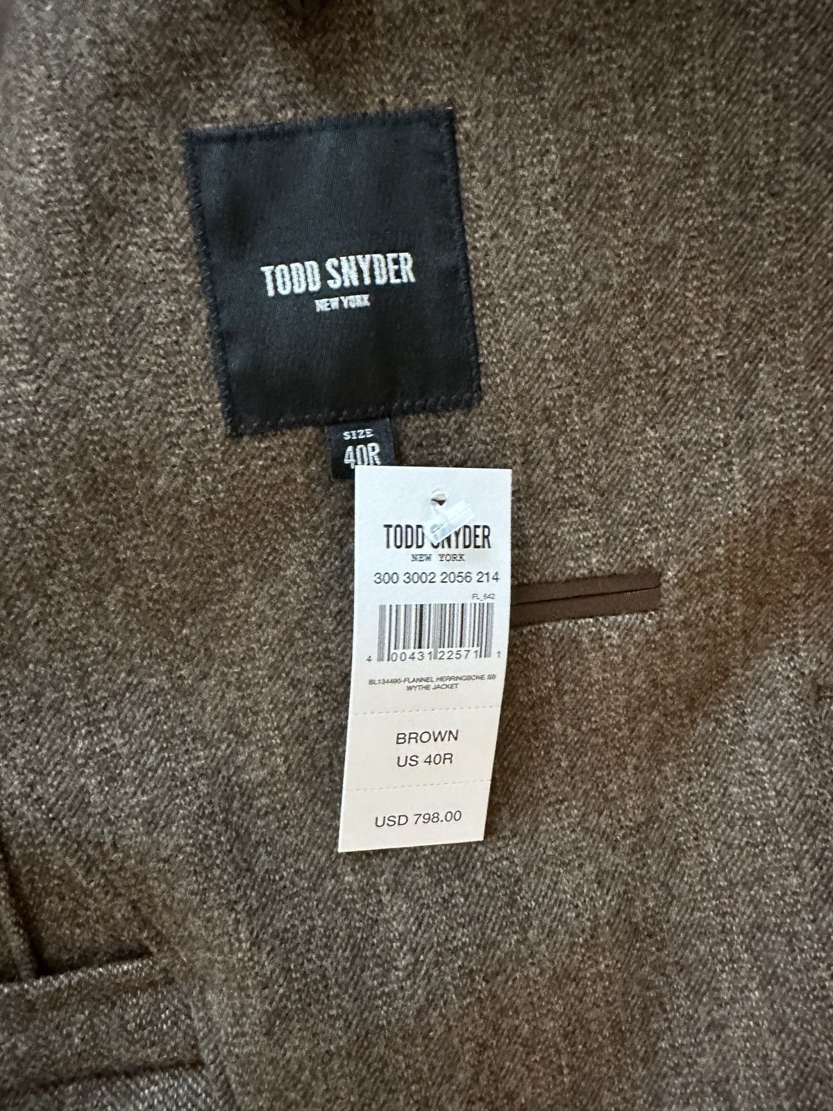 Todd Snyder Todd Snyder Brown Flannel Blazer BNWT Size 40R - 3 Thumbnail