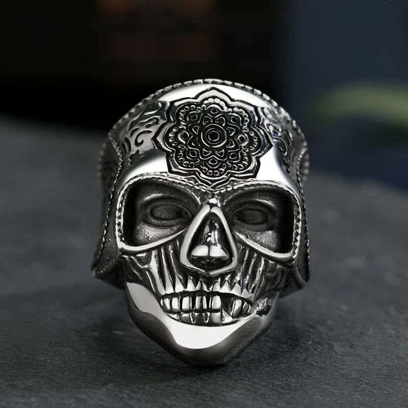 Japanese Brand × Jewelry × Vintage Unique Heavy Sugar Skull Ring Size ONE SIZE - 4 Thumbnail