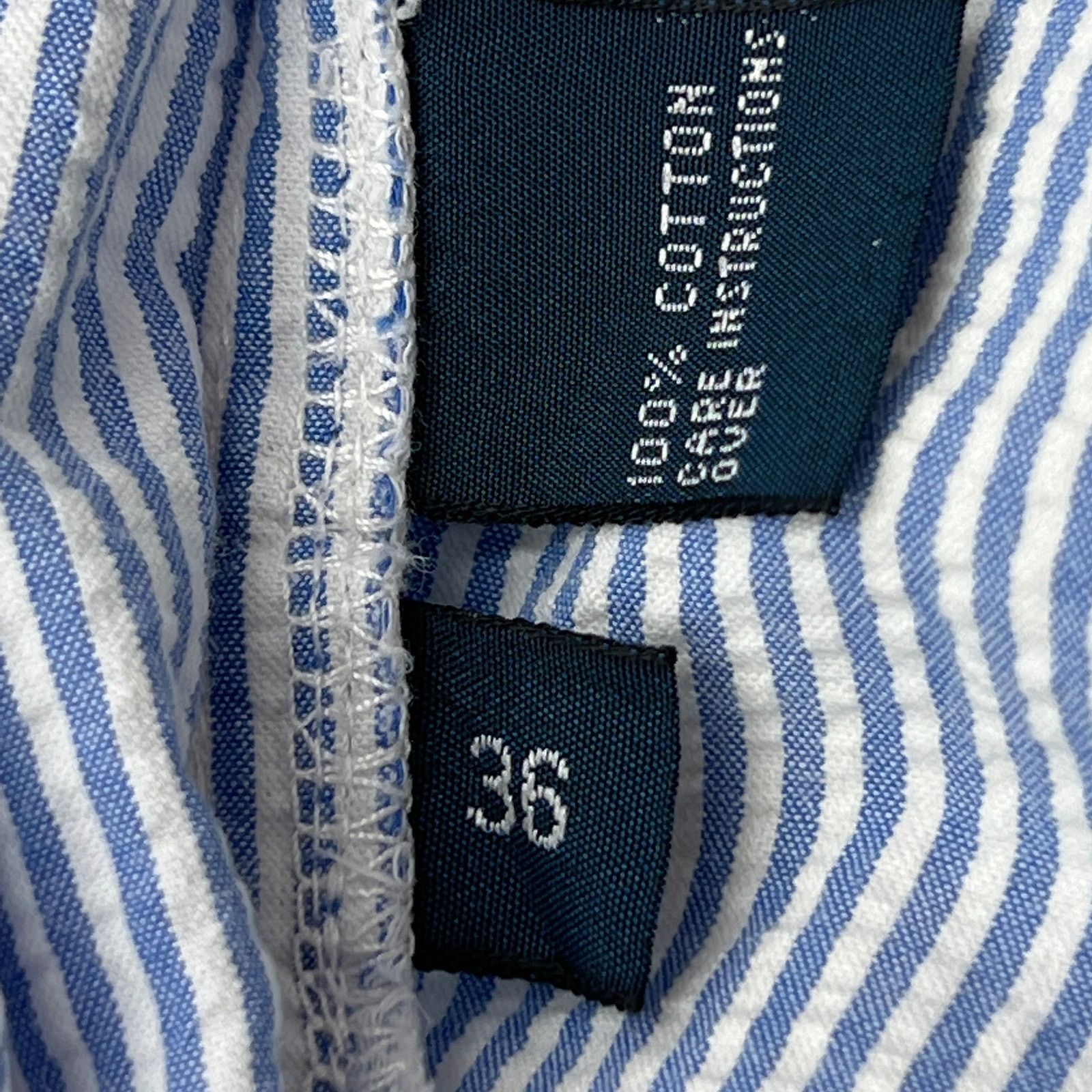 Polo Ralph Lauren Vintage 90s Polo Ralph Lauren Seersucker Shorts Blue Size US 36 / EU 52 - 4 Thumbnail