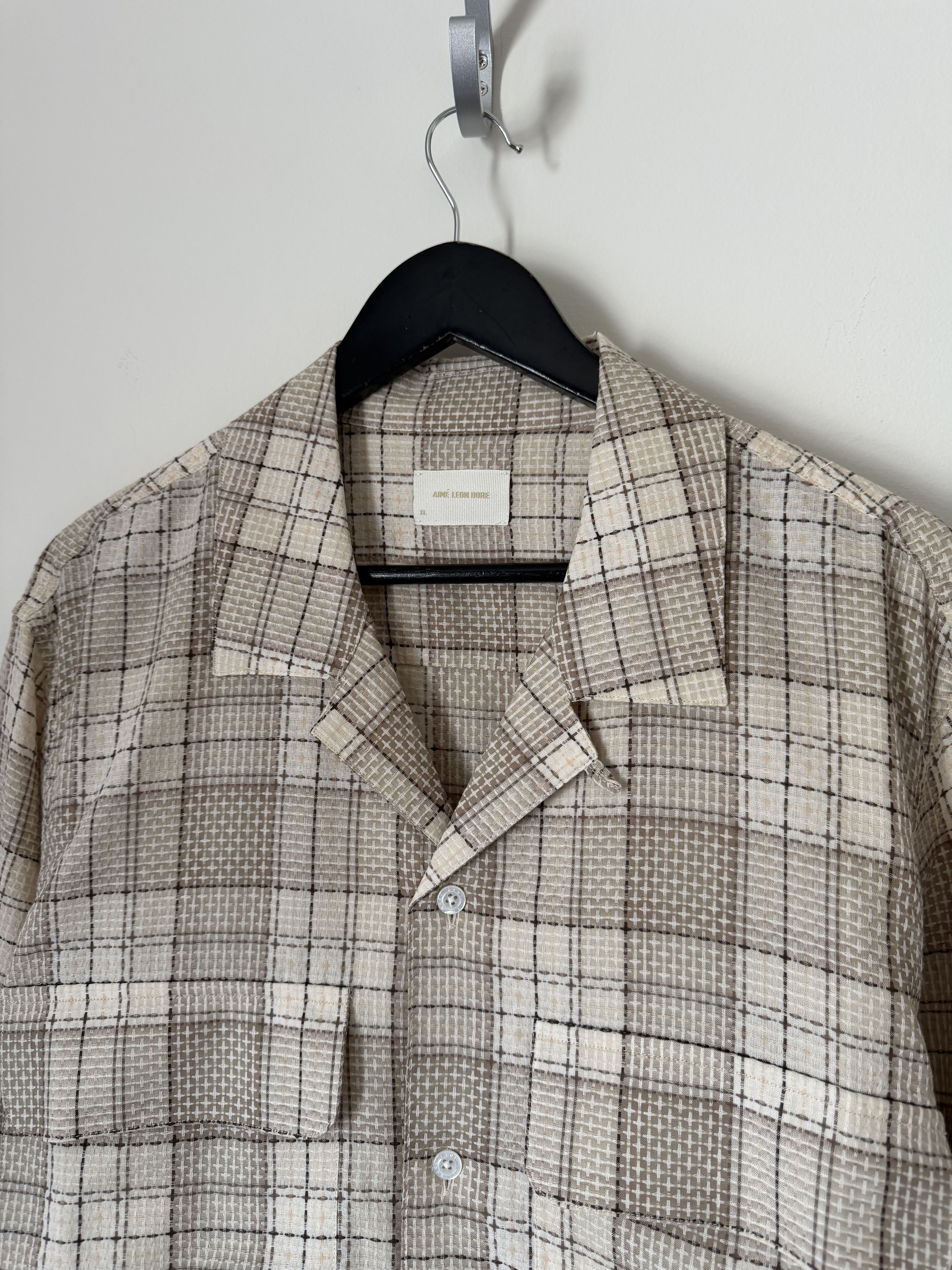 Aime Leon Dore Aime Leon Dore Leightweight Patterned Leisure Shirt Gray Size US XL / EU 56 / 4 - 2 Thumbnail