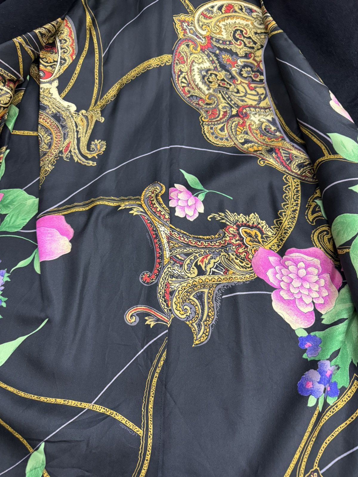 Leonard Paris Leonard double-breasted wool coat a vibrant floral lining Size M / US 6-8 / IT 42-44 - 6 Thumbnail