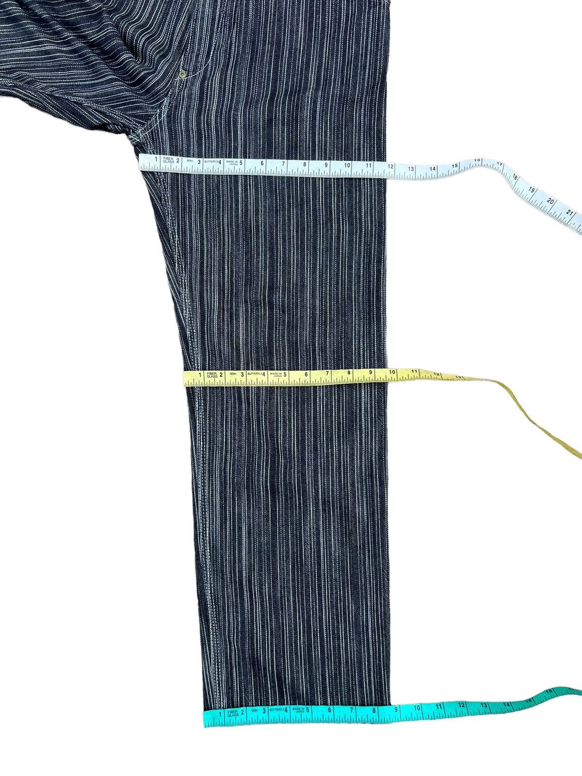Pherrow's STORMY BLUE Japan Buckle Back Striped Carpenter Denim Jeans Size US 30 / EU 46 - 4 Thumbnail