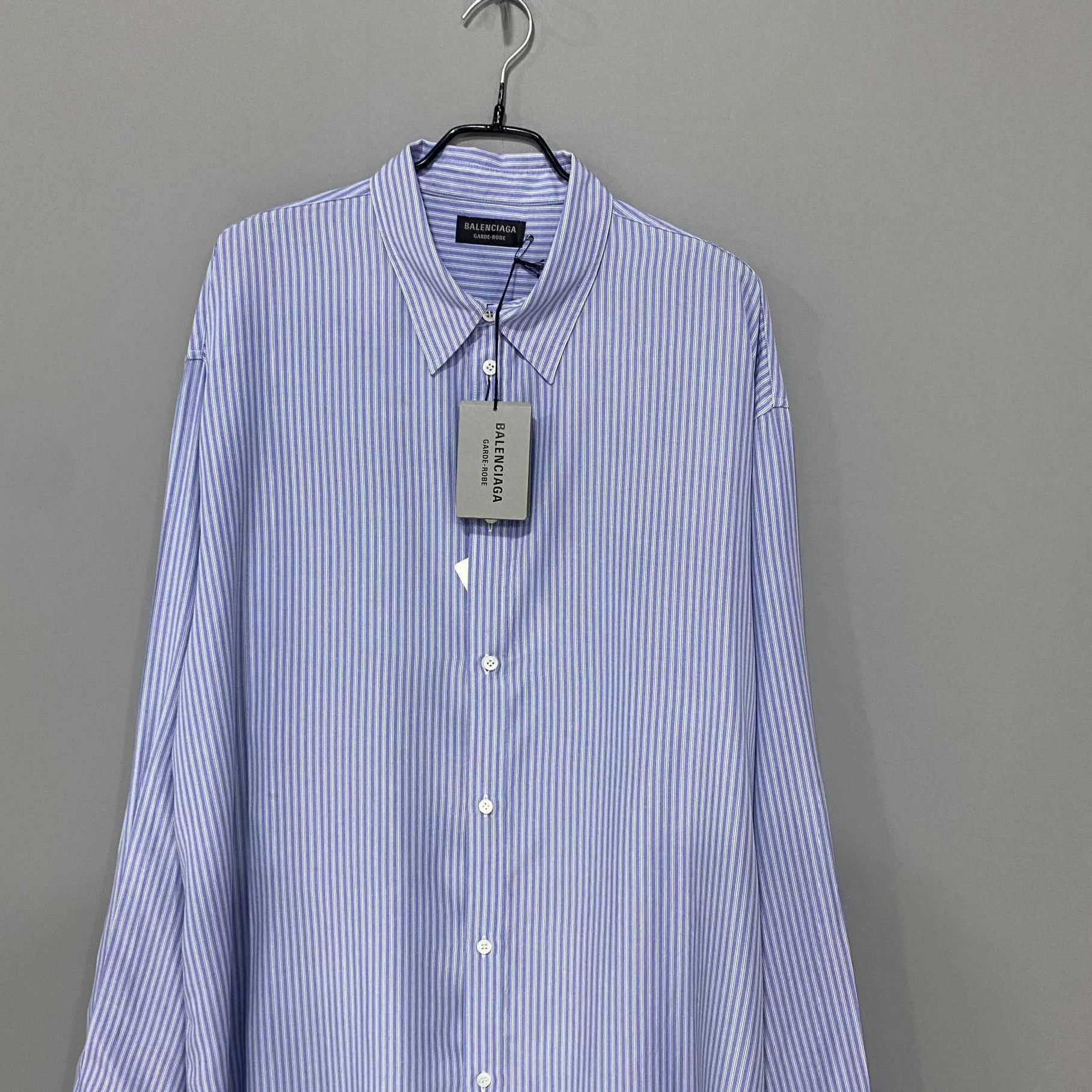 Balenciaga Balenciaga blue and white stripe shirt S Size US S / EU 44-46 / 1 - 1 Thumbnail