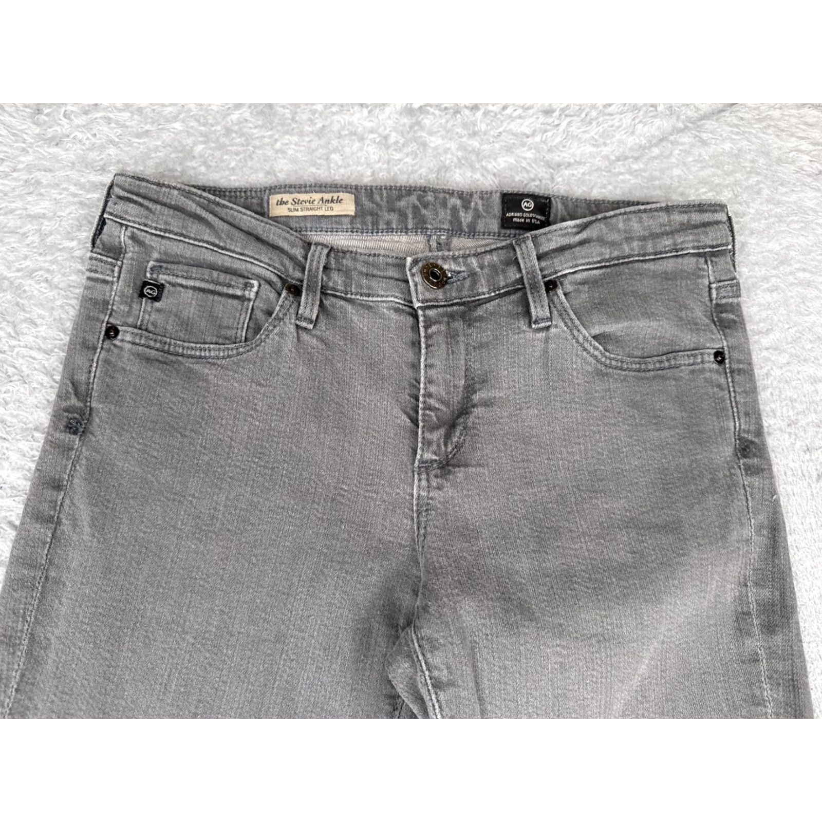 Vintage Adriano Goldschmied Jeans Women 28 Gray The Stevie Ankle Slim Straight Leg 28x28 Size 28" / US 6 / IT 42 - 4 Thumbnail