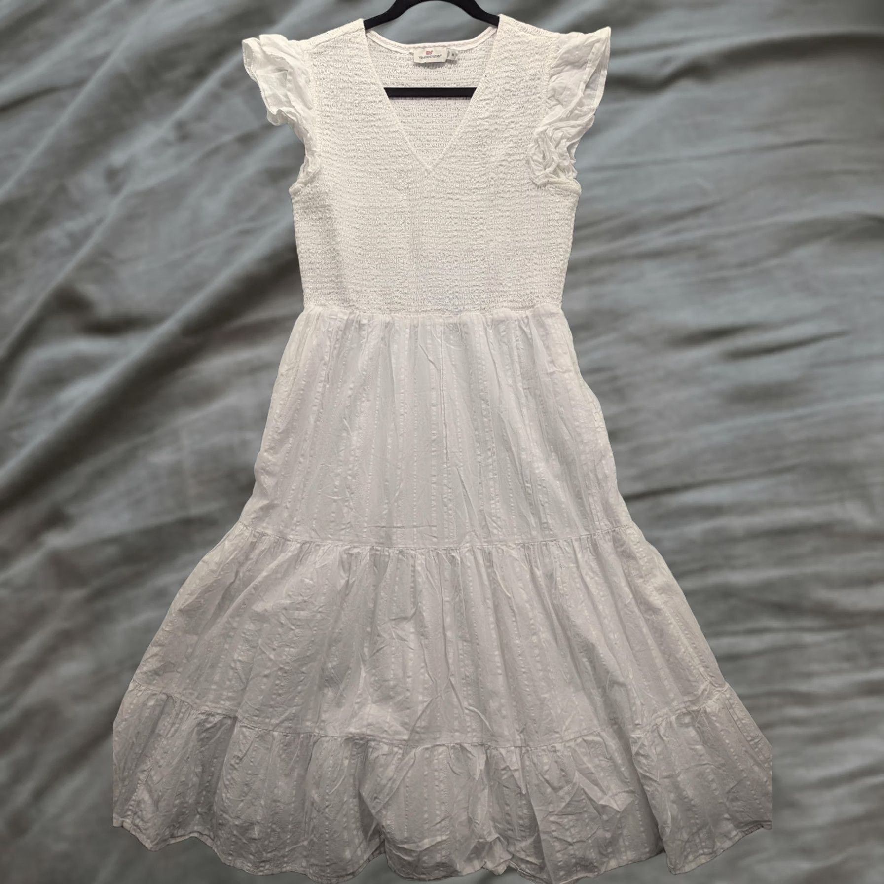 vineyard vines white dress Women's Marina Poplin Puff-Sleeve Midi Dress, Cap, X-Small at Amazon Women's Clothing store From graduation to Easter Vineyard Vines Dress Womens Medium