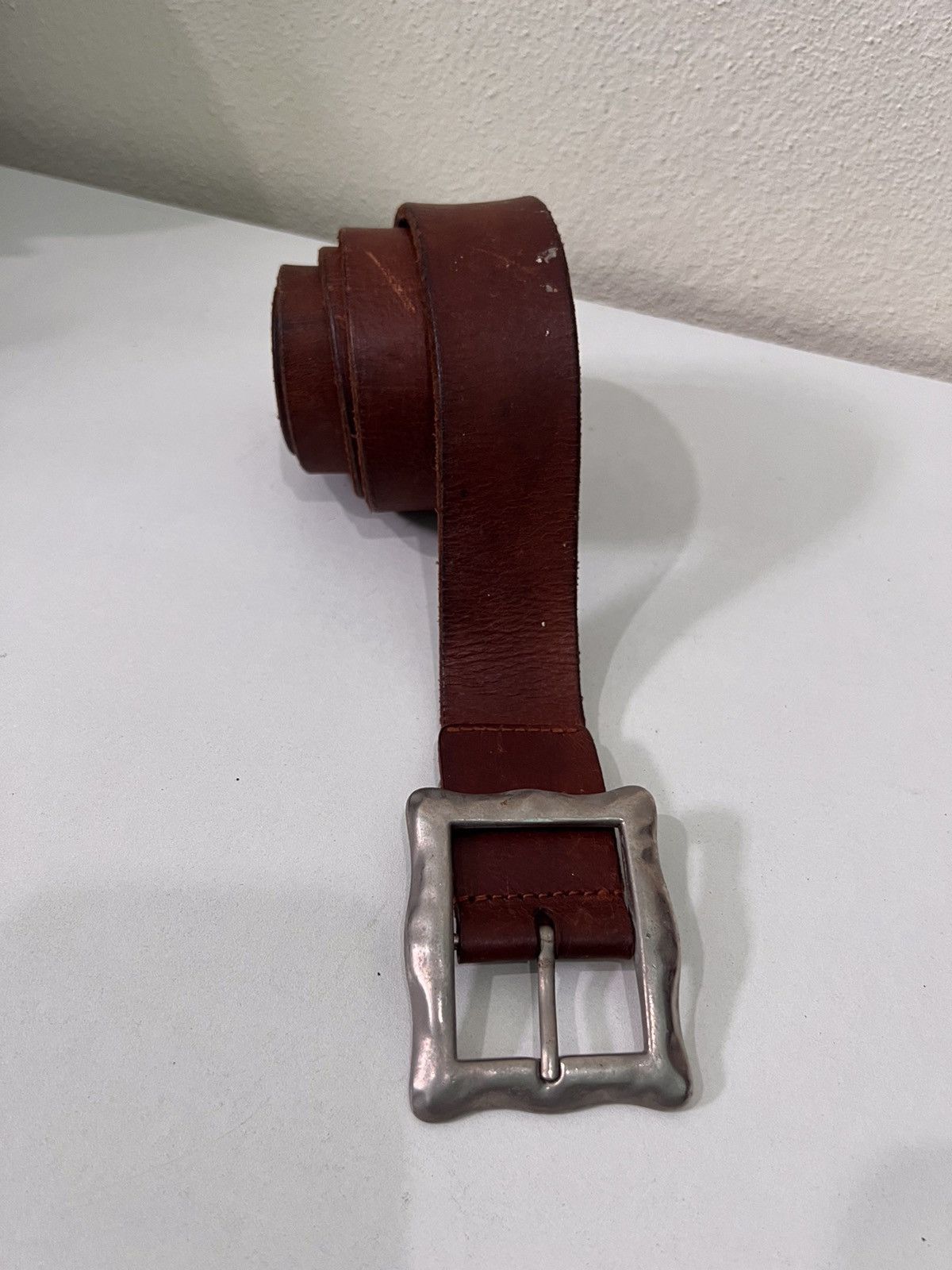 Genuine Leather Japanese Brand Leather Buckle Belt Size ONE SIZE - 3 Thumbnail