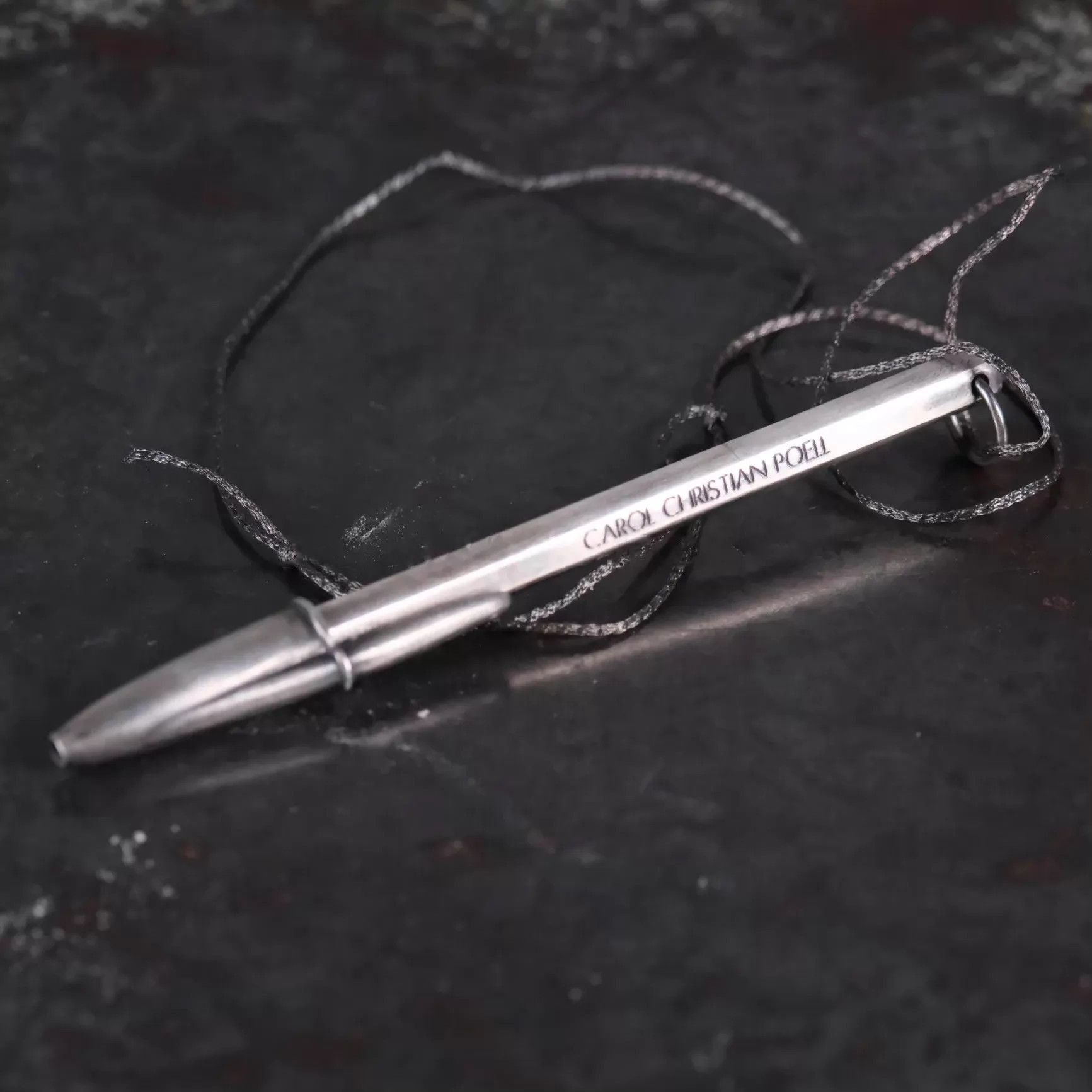 Carol Christian Poell CCP Retro Pen Silver Rope Chain Necklace Adjustable Length Size ONE SIZE - 1 Thumbnail