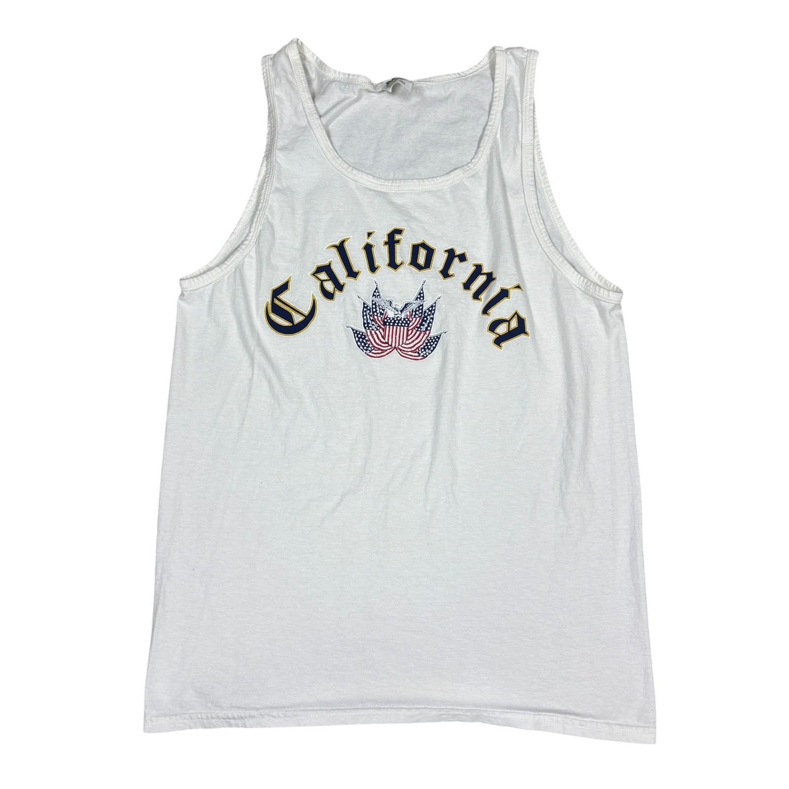 Fruit Of The Loom y2k 2000s california USA white tank top Medium beach summer Size US M / EU 48-50 / 2 - 1 Thumbnail