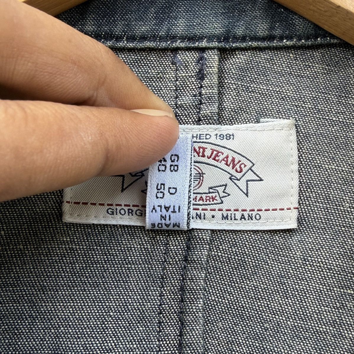 Giorgio Armani Vintage Armani Jeans Denim Blazer Dark Wash Made In Italy Size US L / EU 52-54 / 3 - 15 Thumbnail