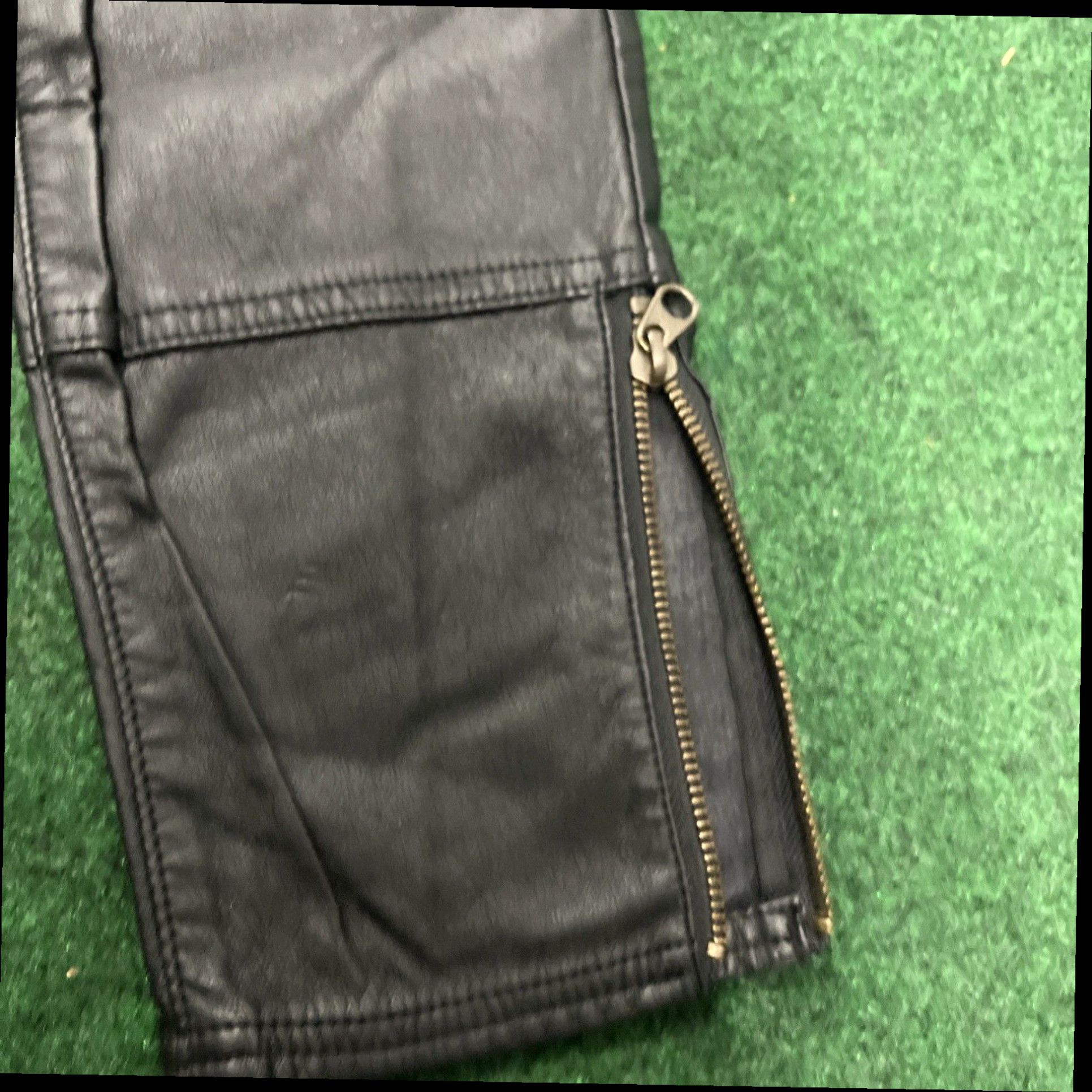 Free People FREE PEOPLE Faux Leather Black Moto Pants size 8 Ankle Zip High Rise Biker Size 30" / US 8 / IT 44 - 3 Thumbnail