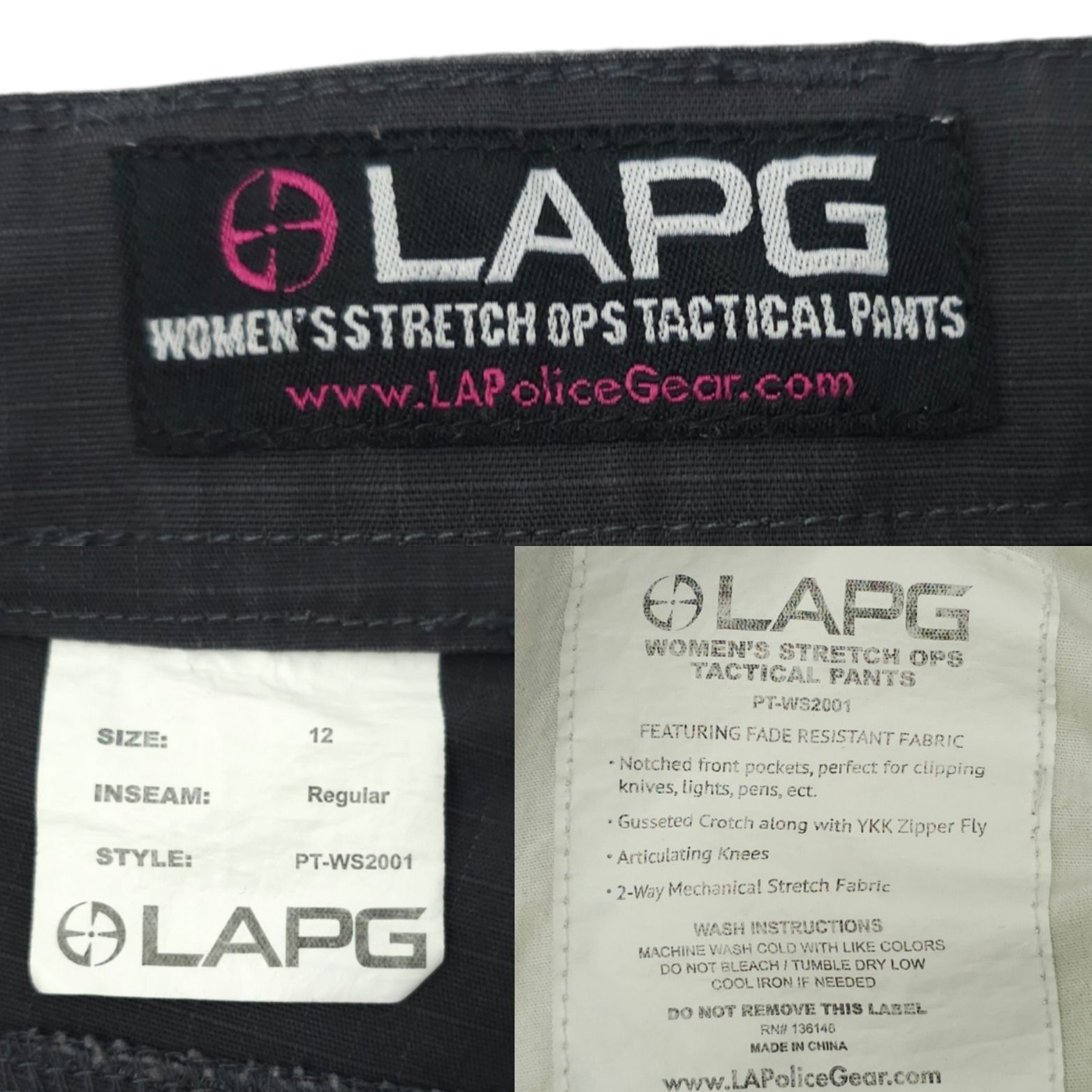 Other LAPG Stretch Ops Tactical Pants Womens 12 Gray Cargo Utility Size 34" / US 12 / IT 48 - 8 Thumbnail