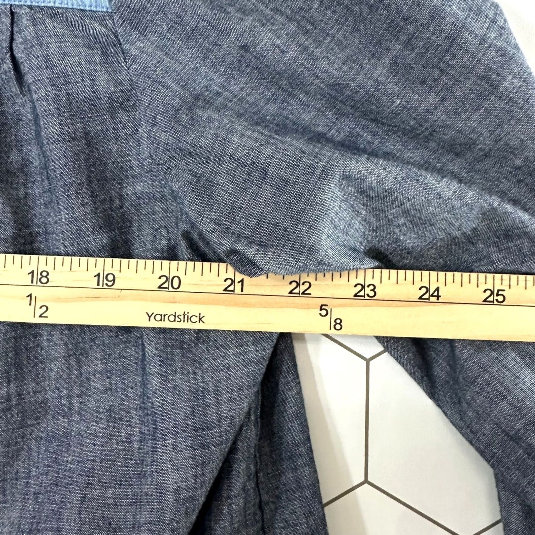 Lands' End Lands End Women Blue Chambray Top Size LP Size XL / US 12-14 / IT 48-50 - 4 Thumbnail