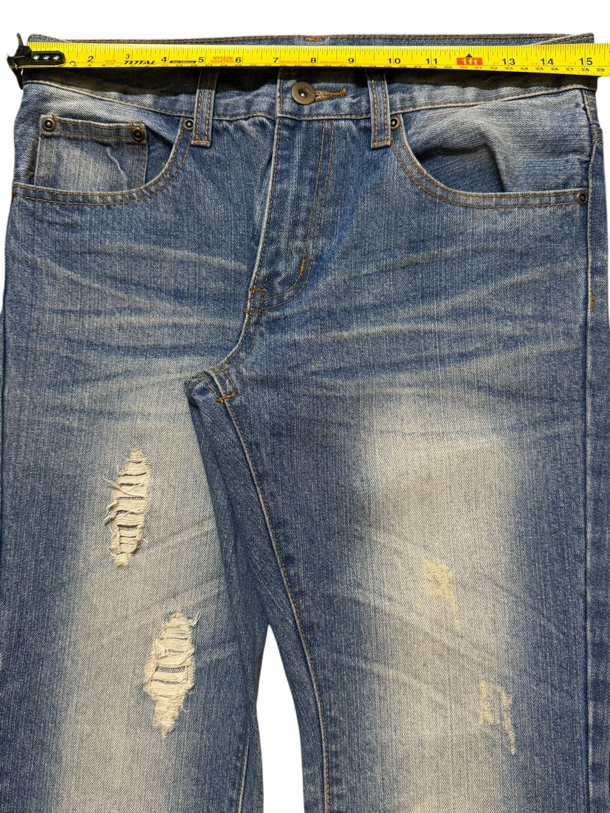 If Six Was Nine Vintage Y2K Japanese Faded Clawmark Whisker Wide Leg Flare Size US 30 / EU 46 - 7 Thumbnail