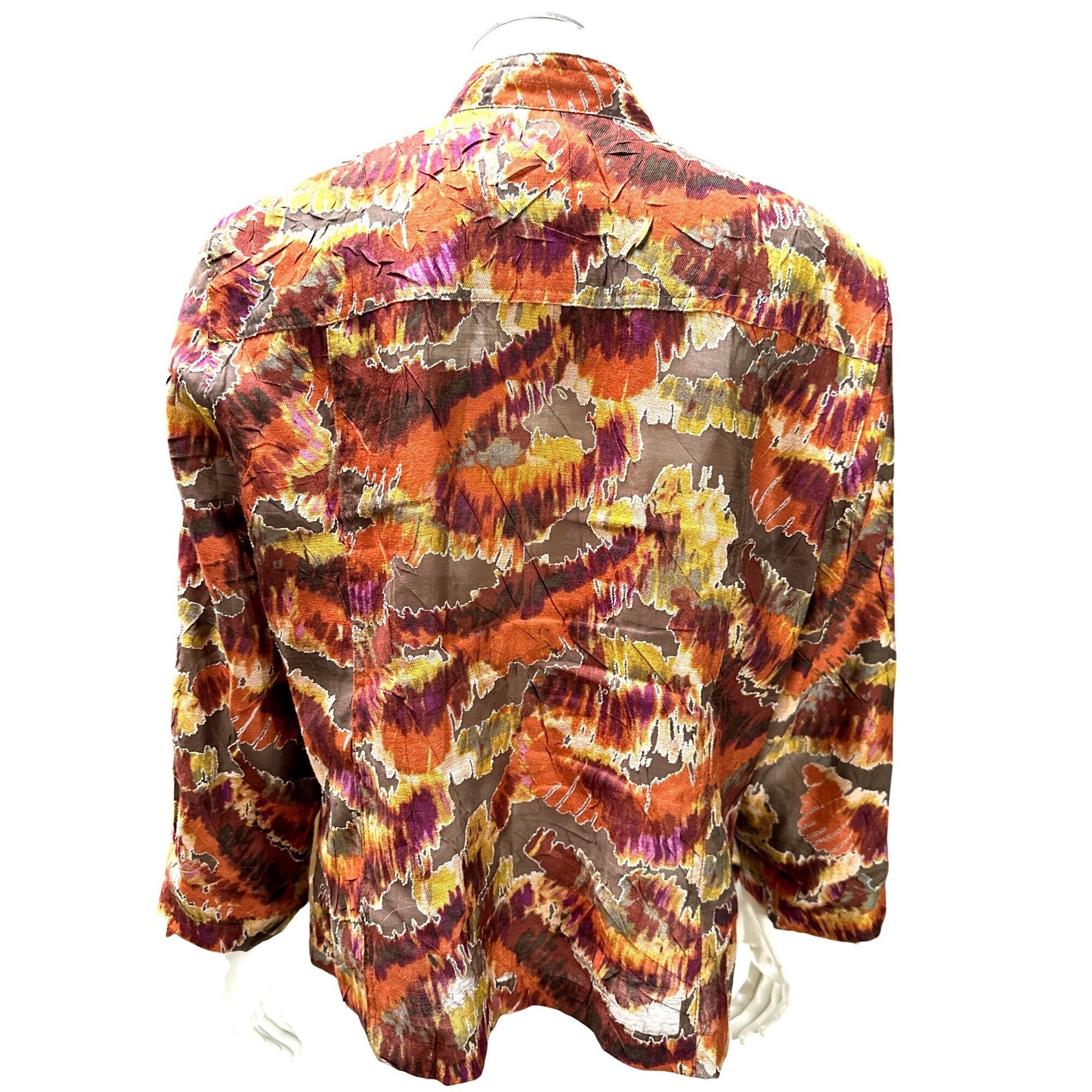 Other Ruby Rd Size 10 Autumn Print Mandarin Collar Button Jacket Size L / US 10 / IT 46 - 4 Thumbnail