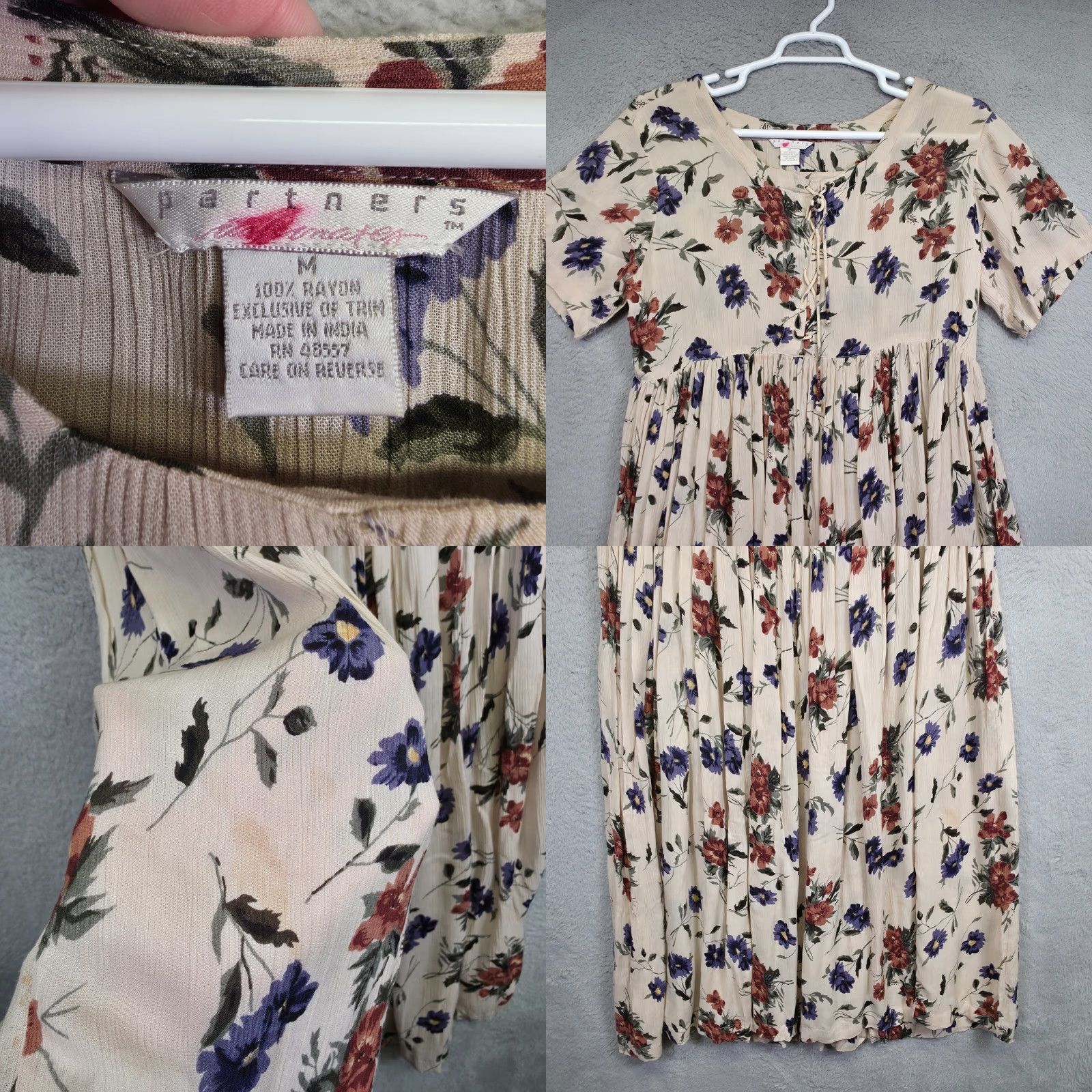 gauzy flowy dresses White and Yellow Floral Short Dress with Strappy Back