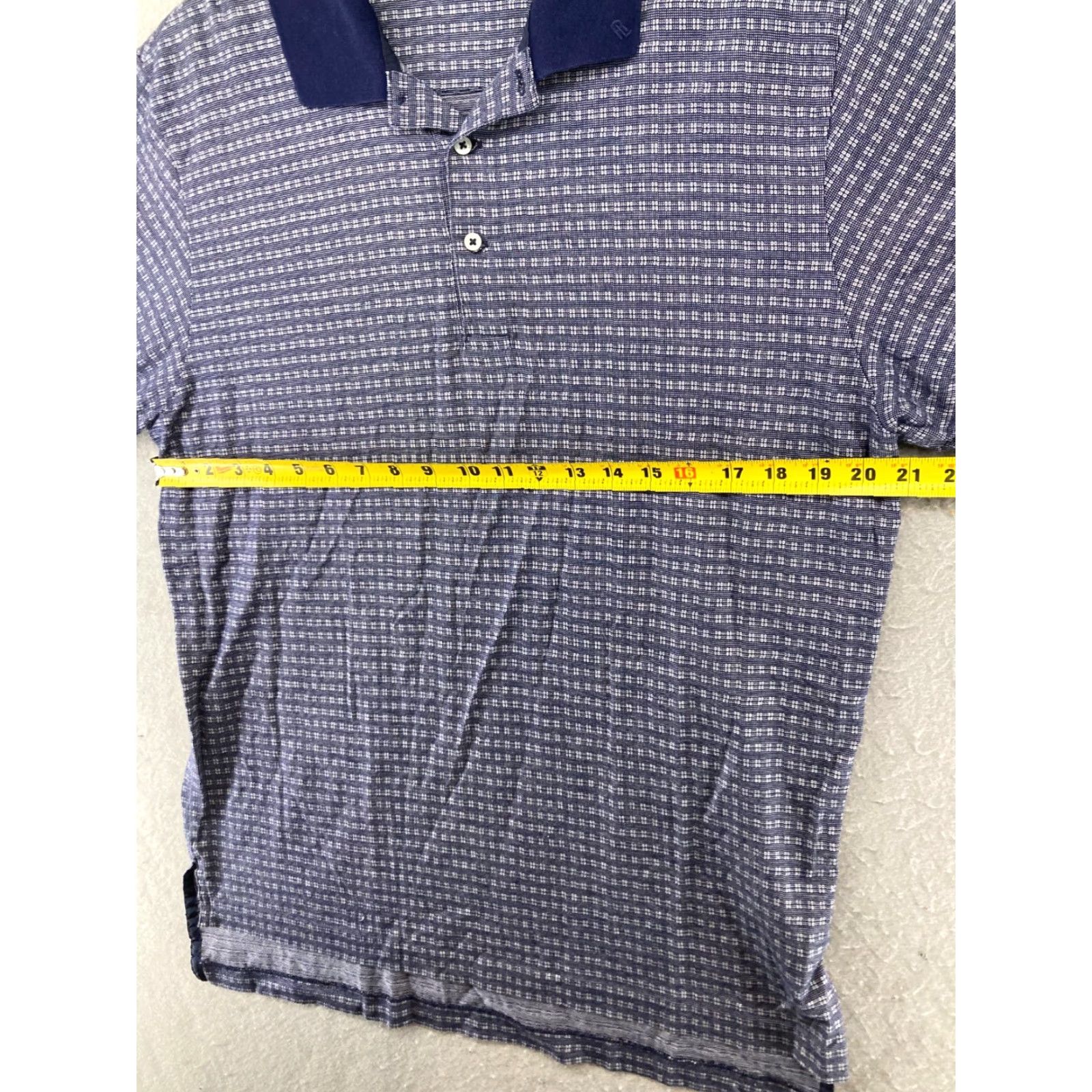 Polo Ralph Lauren Polo Golf Ralph Lauren Men's Polo Shirt Large Blue Pima Cotton Short Sleeve Regular Fit Geometric Activewear Size US L / EU 52-54 / 3 - 2 Thumbnail