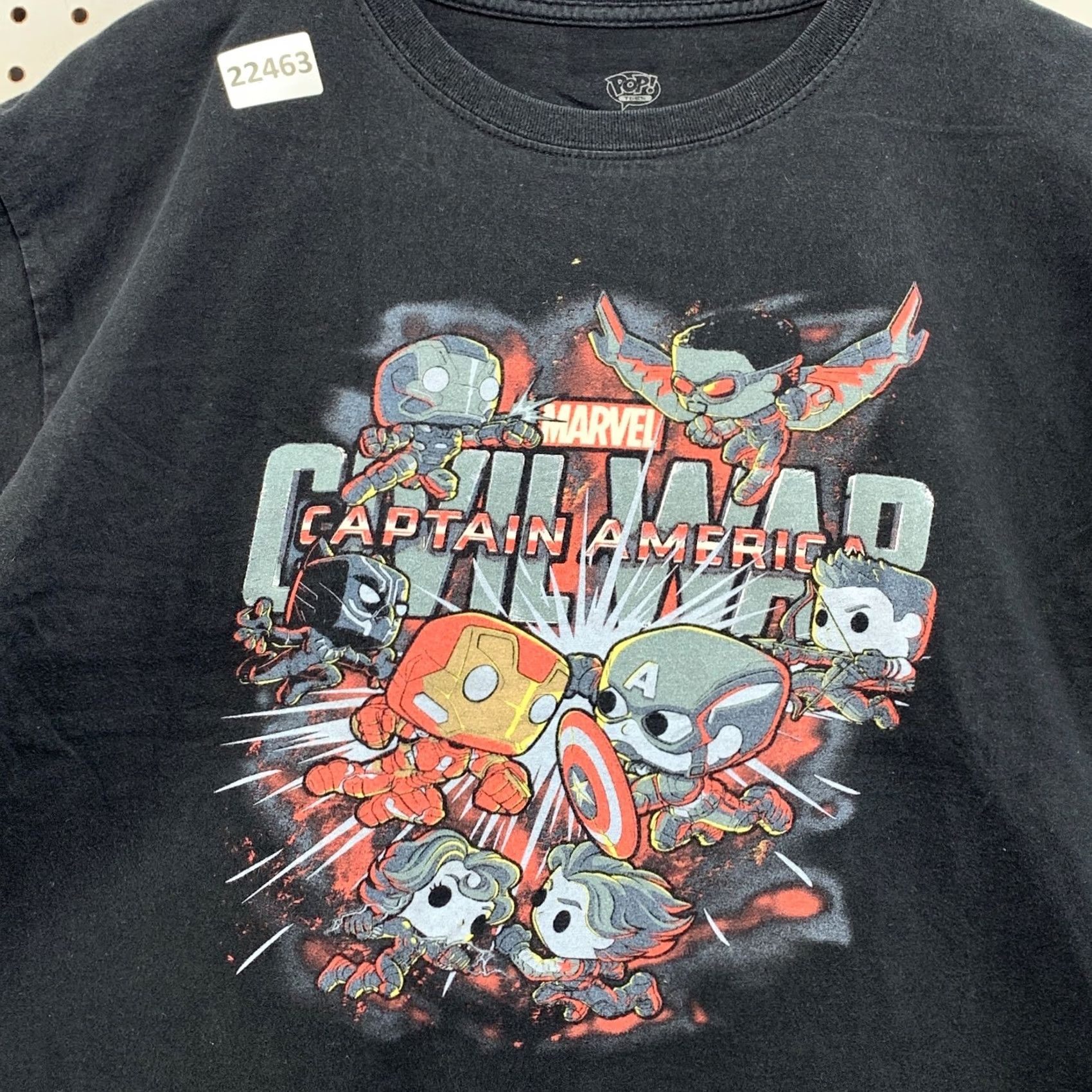 Vintage Marvel Shirt TEE Large Black Civil War Cartoon Movie Short Sleeve 23x28 Men Size US L / EU 52-54 / 3 - 5 Thumbnail