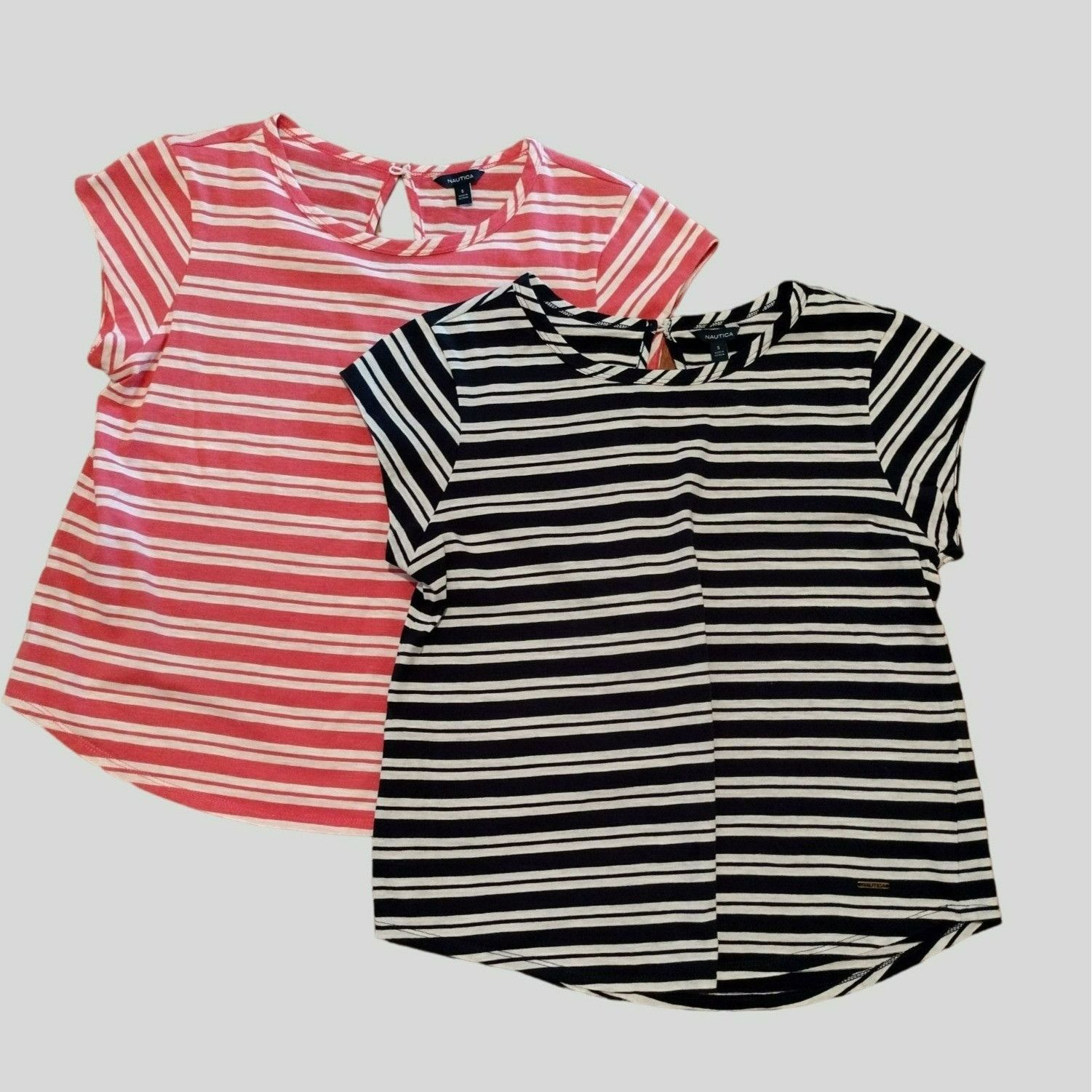 Nautica Nautica Womens Striped Short Sleeve T-Shirt, Size S, Set of Size S / US 4 / IT 40 - 1 Thumbnail