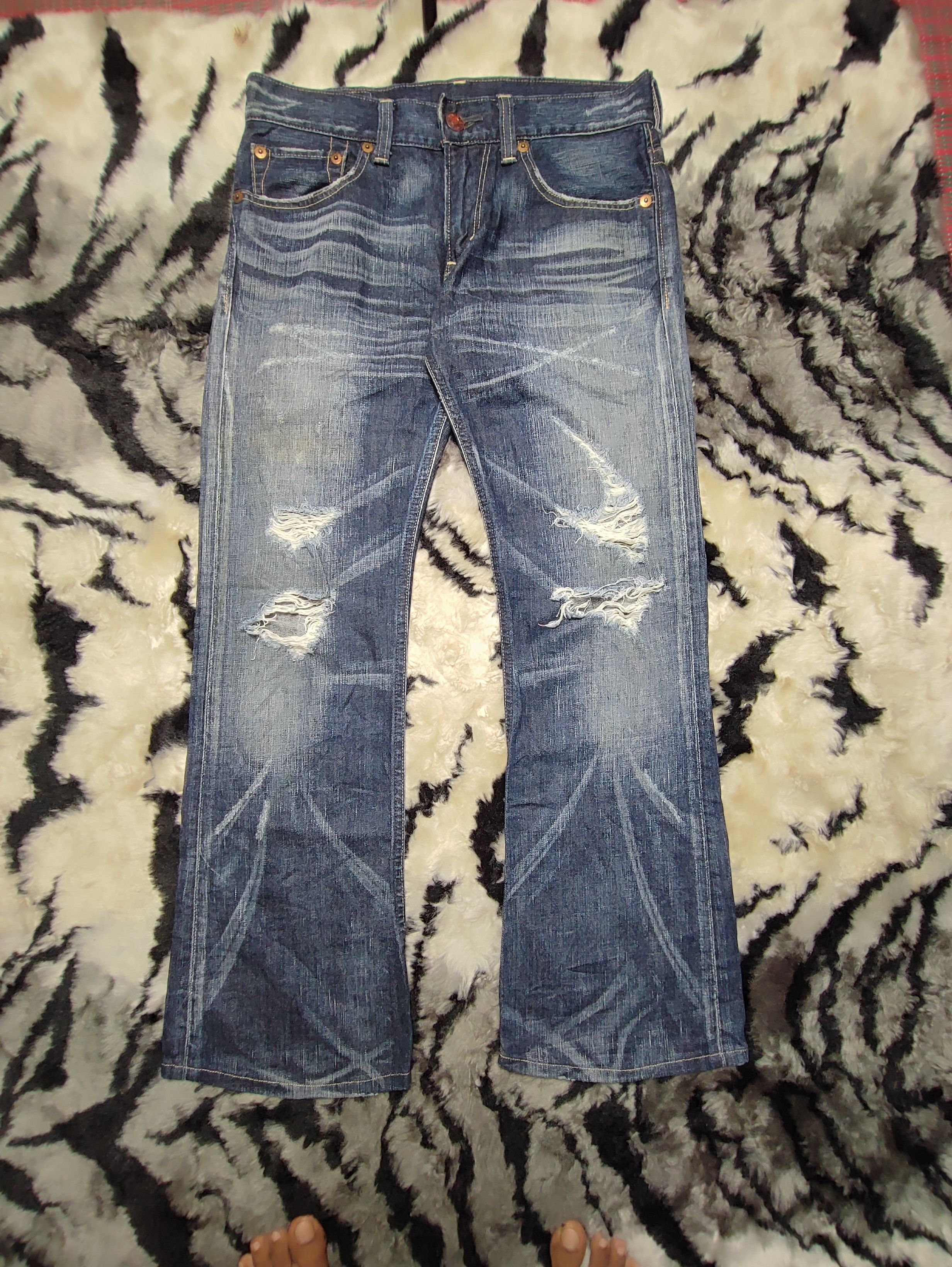 Edwin Edwin 503 Blue Trip Japan Distressed Jeans Size US 32 / EU 48 - 2 Thumbnail