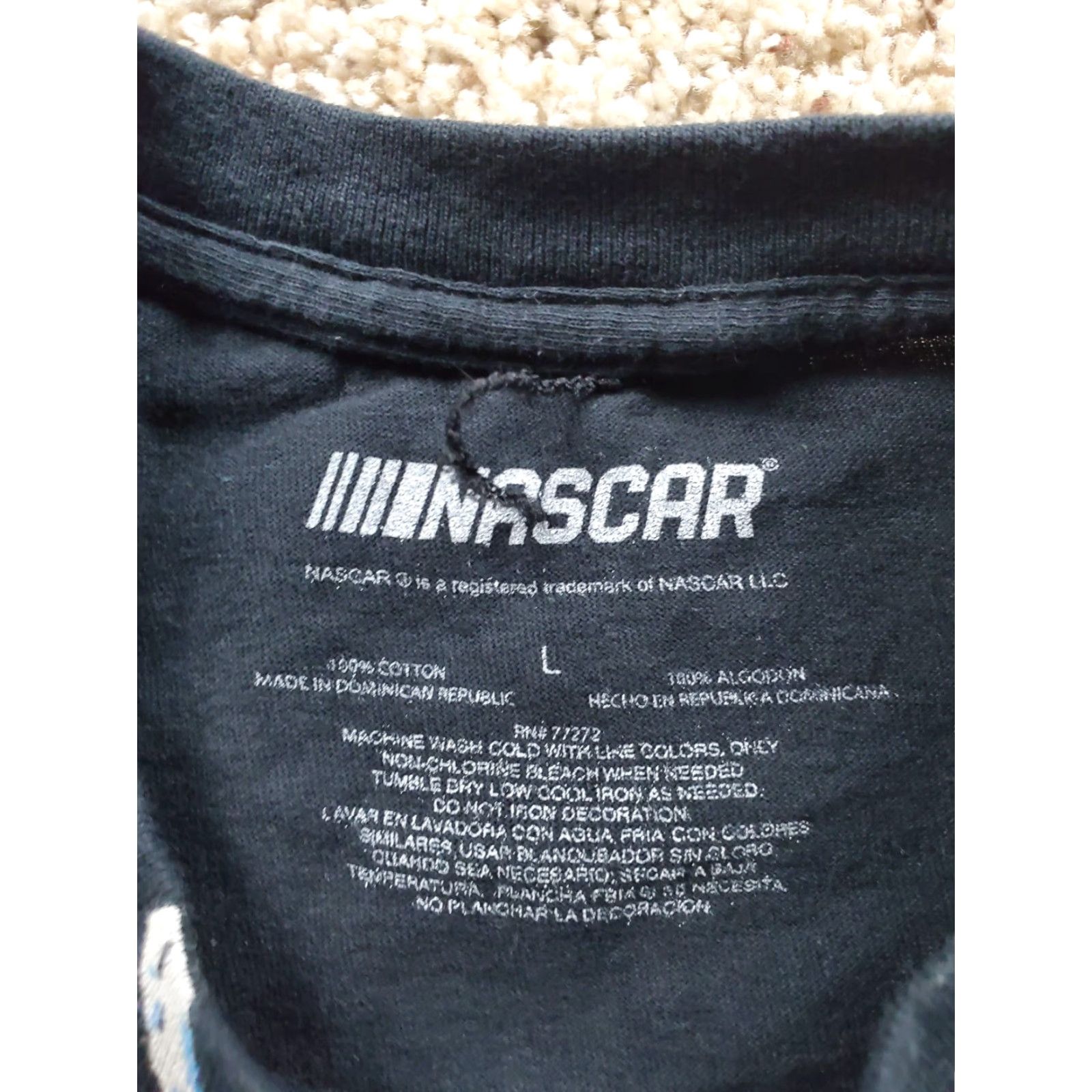 NASCAR Nascar T Shirt Large Men Black Short Sleeve Lightning Graphic Throwback AOP Logo Size US L / EU 52-54 / 3 - 3 Thumbnail