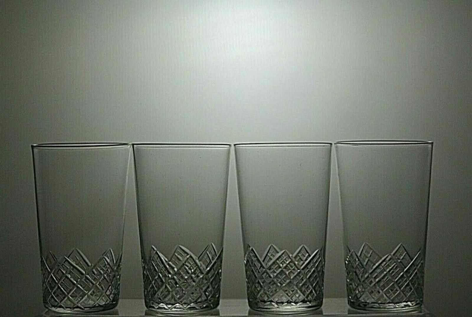 The Unbranded Brand Vintage Crystal Cut Paper Weight Set Of 4 Tumblers 3 1/2" Size ONE SIZE - 3 Thumbnail