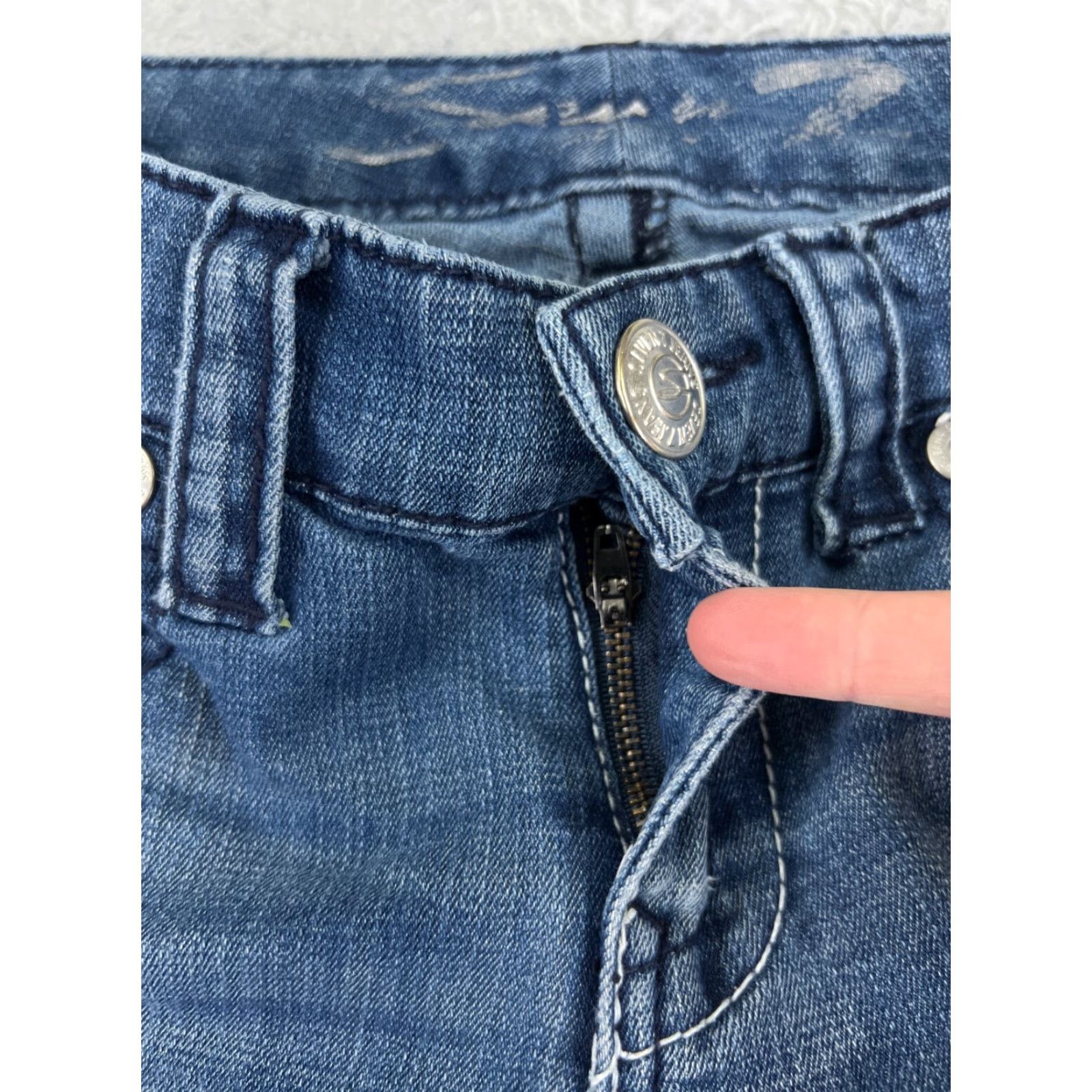 Vintage Seven7 Jeans Women 8 Blue Denim Slim Flared 30x30 Cotton Embroidered Pocket 5-Pocket Low Rise Regular Vintage No N/A Size 32" / US 10 / IT 46 - 5 Thumbnail