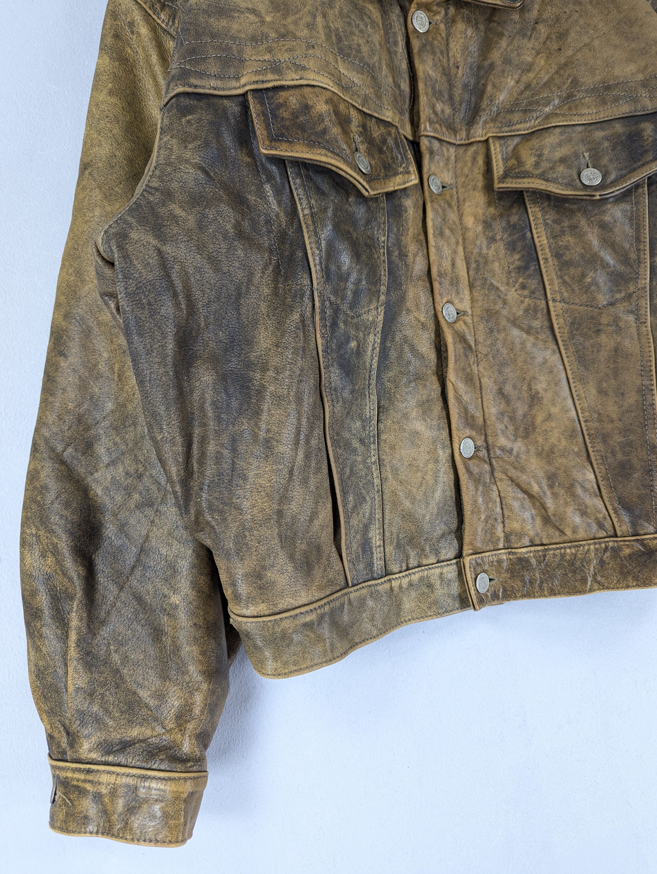 Chevignon Vintage 80s W.R.D Chevignon Patina Distressed Leather Jacket Size US L / EU 52-54 / 3 - 6 Thumbnail