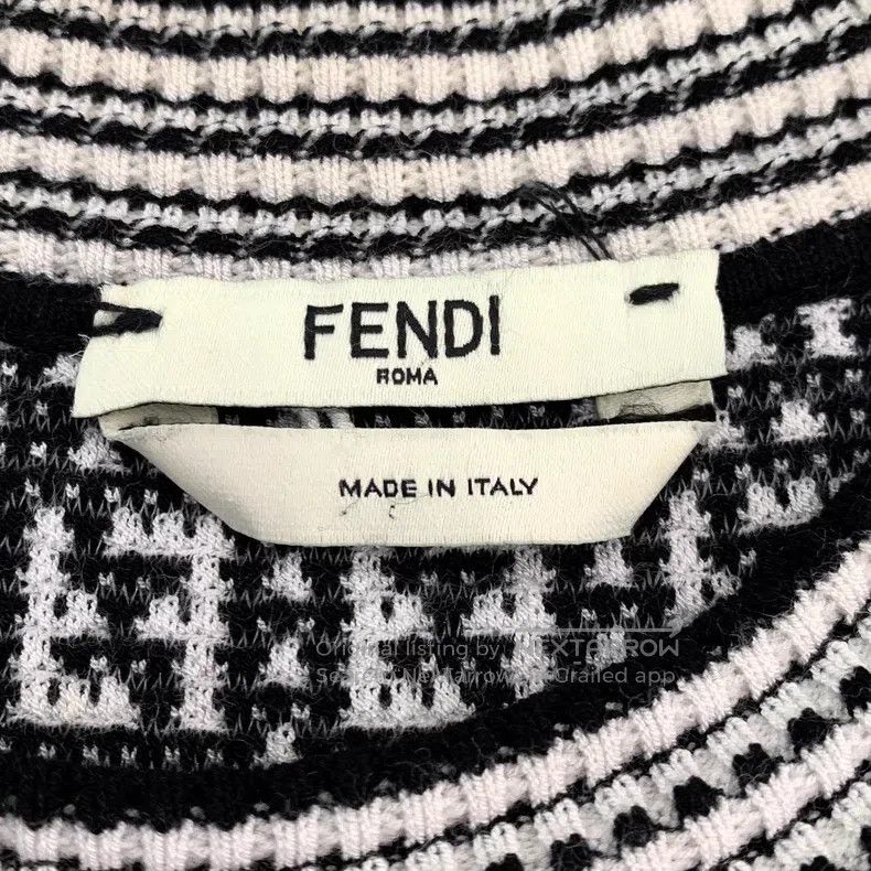 Fendi Fendi Black and white color-block floral pattern round-nec Size XS / US 0-2 / IT 36-38 - 5 Thumbnail