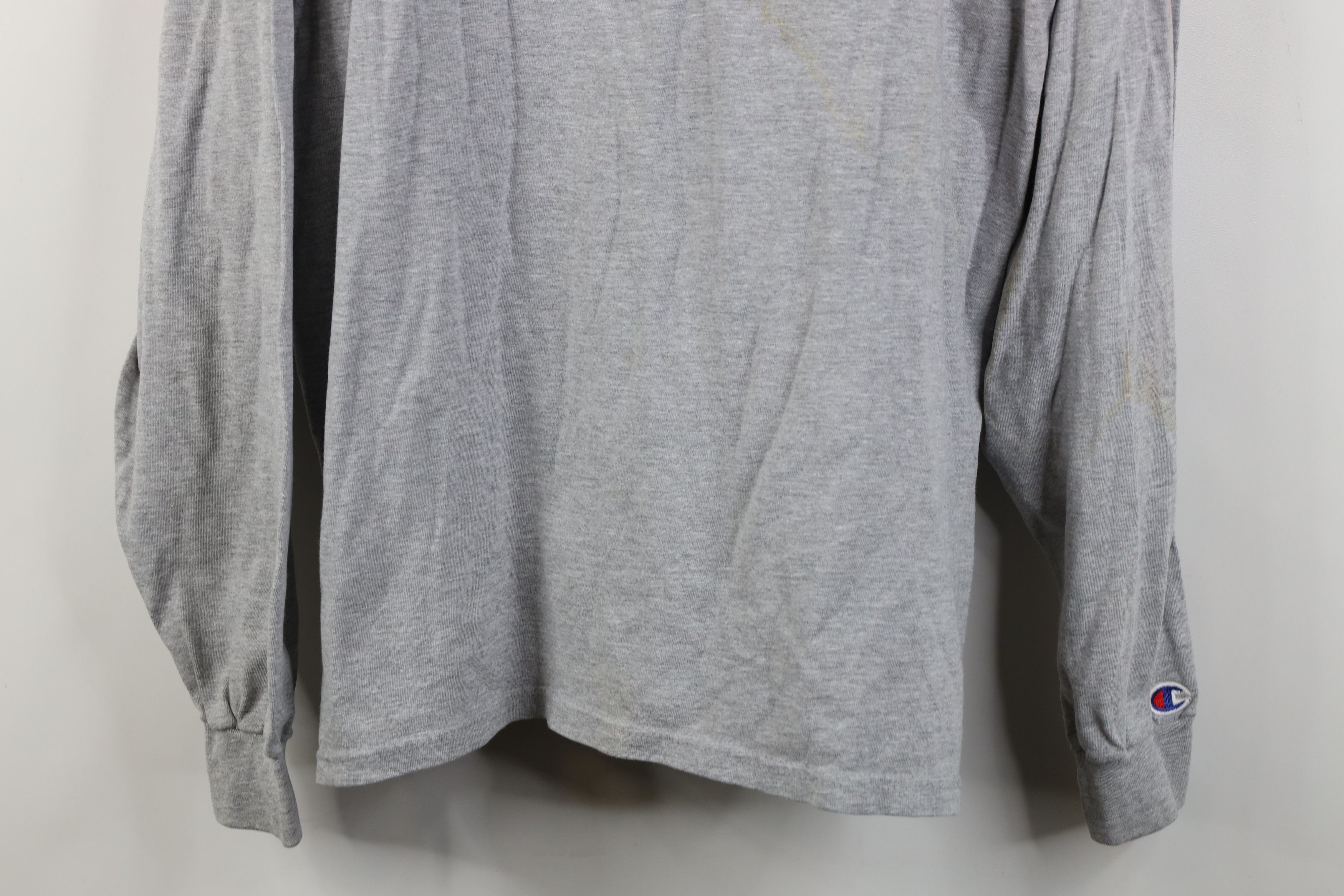 Champion Vintage 90s Champion Spell Out Long Sleeve T-Shirt Gray Size US XXL / EU 58 / 5 - 3 Thumbnail
