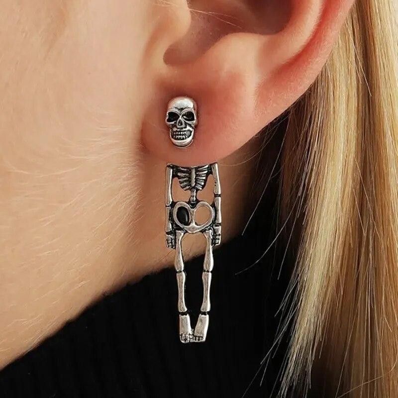 Japanese Brand × Jewelry Halloween Skull Skeleton Punk Earrings (1pair) Size ONE SIZE - 1 Thumbnail