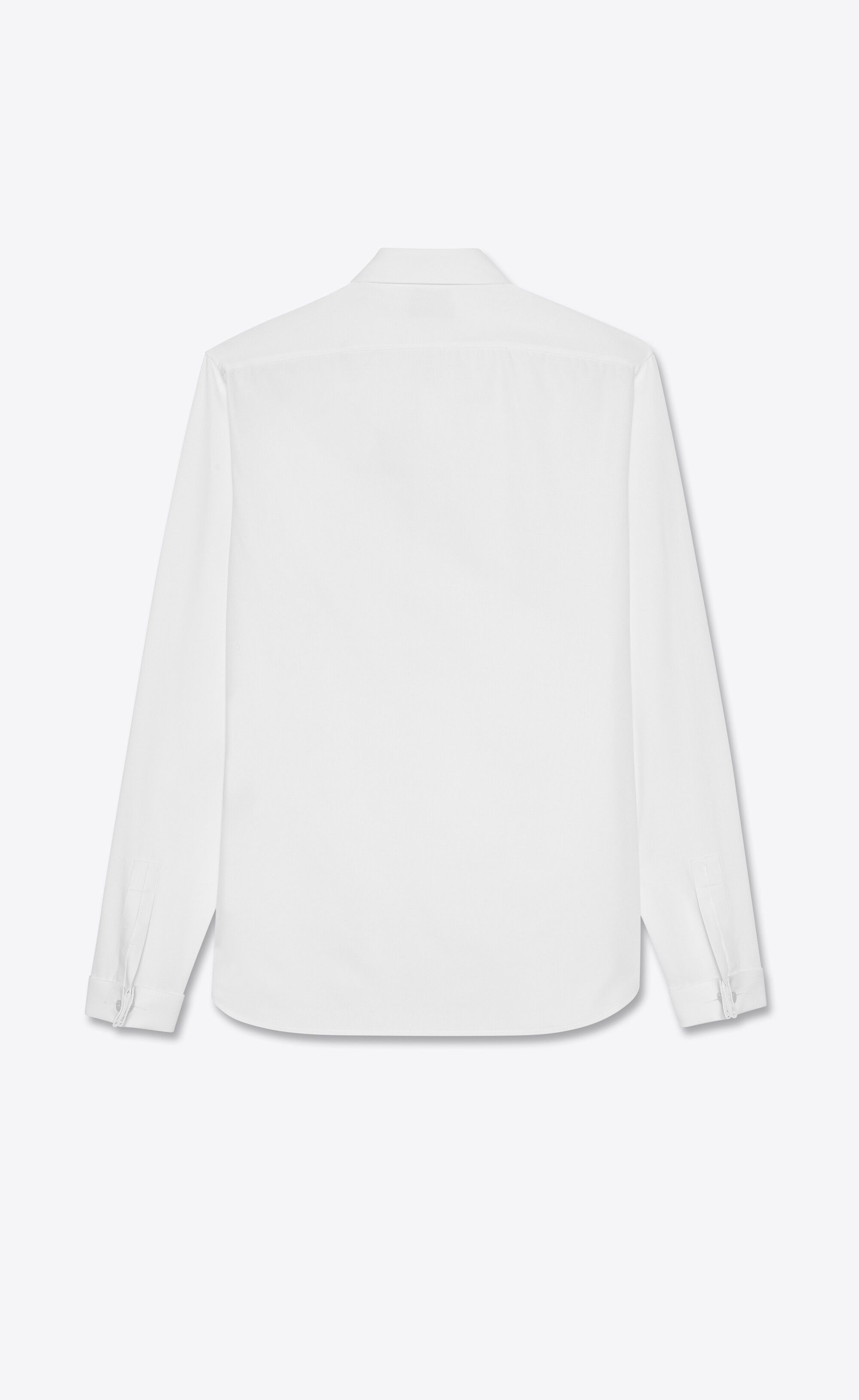 Saint Laurent Paris o1bcso1str0625 Small Bib Shirt In Cotton in White Size US XL / EU 56 / 4 - 2 Thumbnail