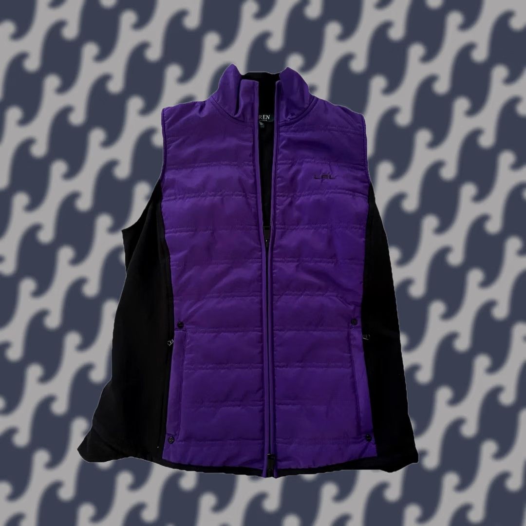 Ralph Lauren VINTAGE Lauren Ralph Lauren Vest Women’s XS Quilted Purple Pockets Short Zip Regular Size XS / US 0-2 / IT 36-38 - 1 Thumbnail