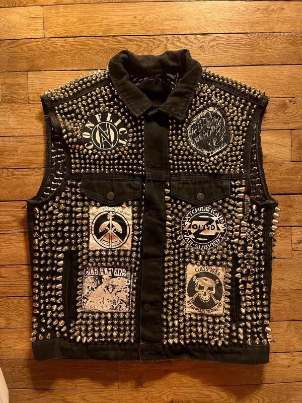 image of Vintage Battle Jacket Diy in Black, Men's (Size Small)