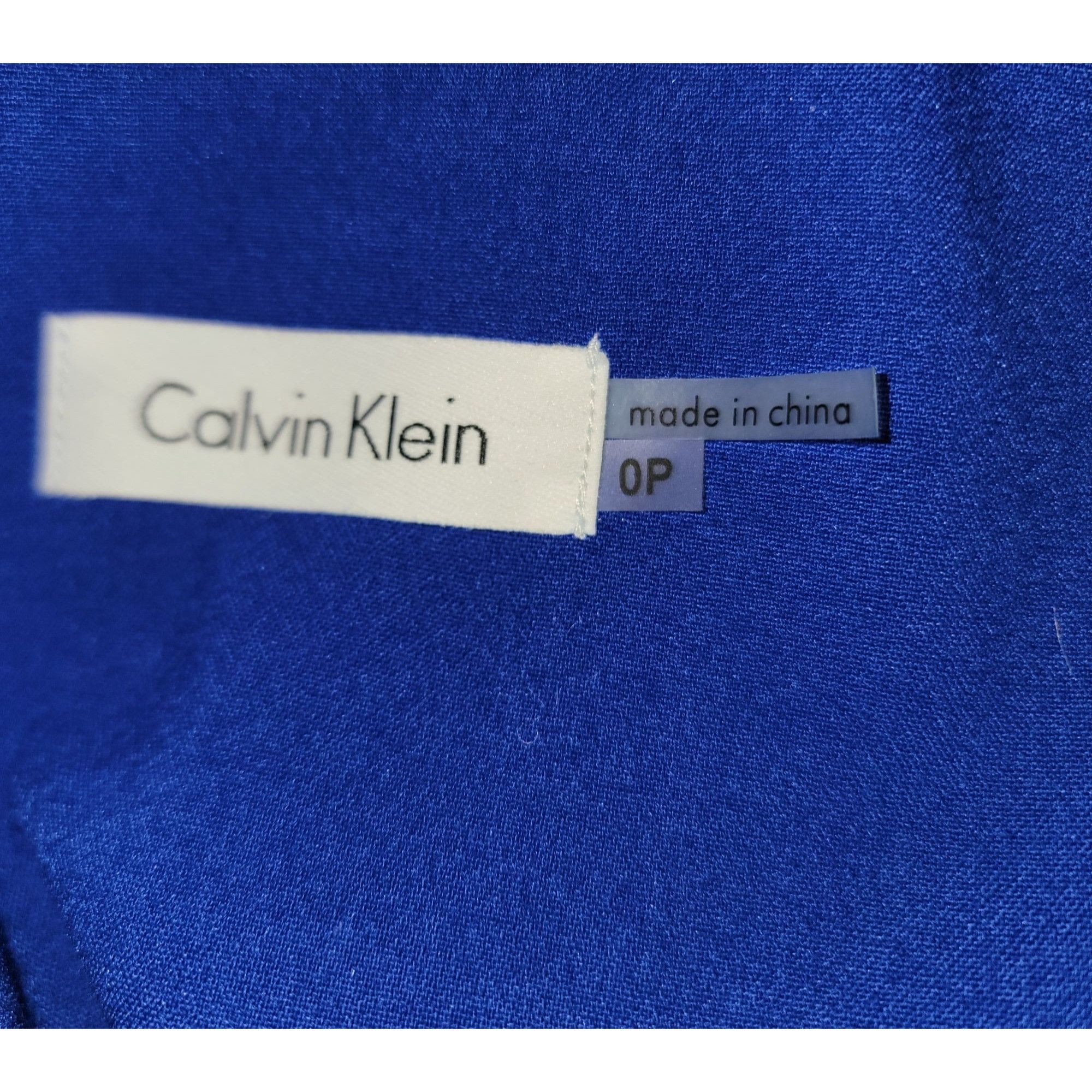 Calvin Klein Calvin Klein Womens Blue Sleeveless Sheath Dress Size 0P Pol Size XS / US 0-2 / IT 36-38 - 3 Thumbnail