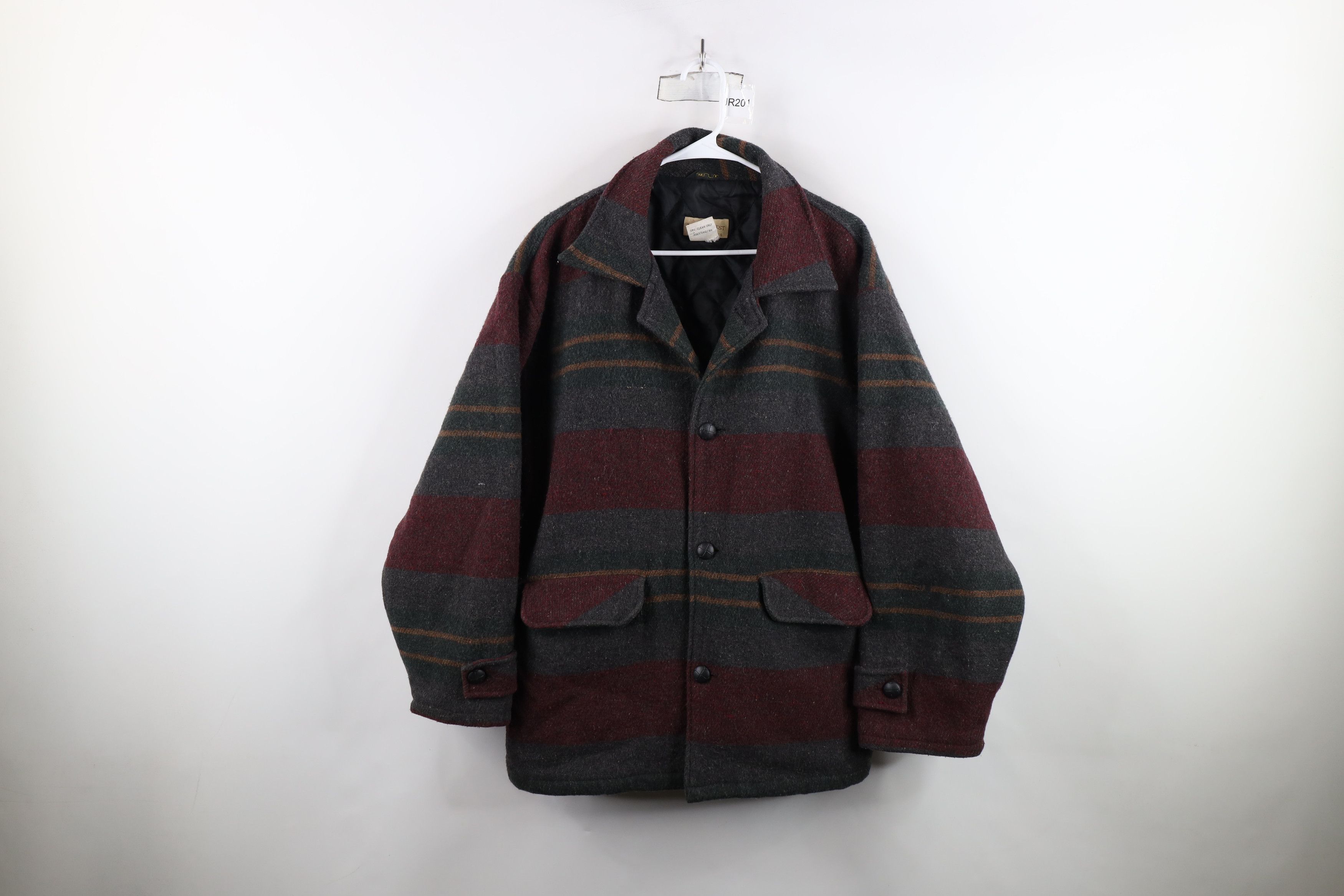Vintage Vintage 90s Streetwear Blanket Striped Button Jacket Coat Size US L / EU 52-54 / 3 - 1 Thumbnail