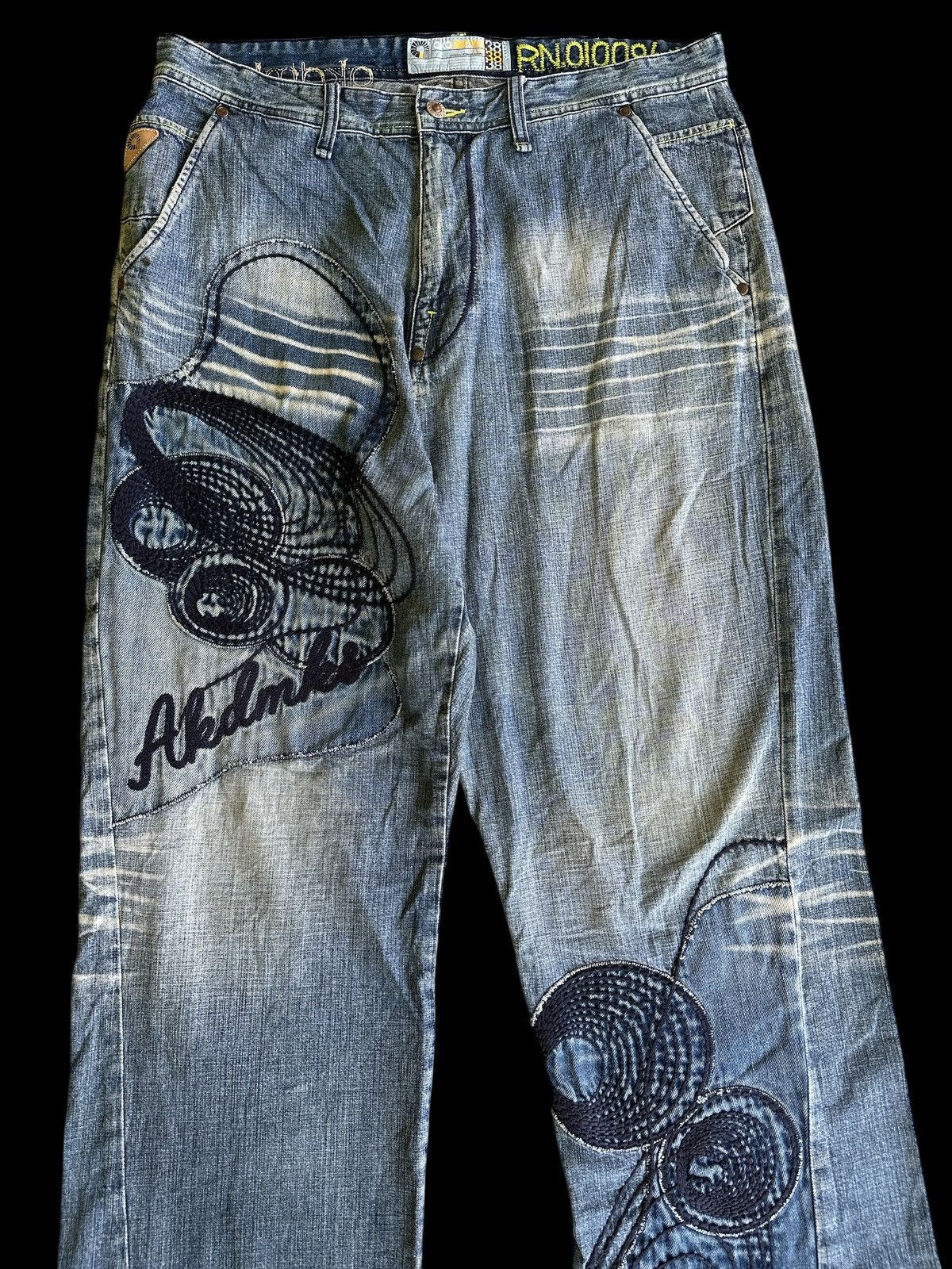 Kapital Twist Legs 💥 Akademiks Baggy Embroid Crazy Fashion 💥 Size US 38 / EU 54 - 5 Thumbnail