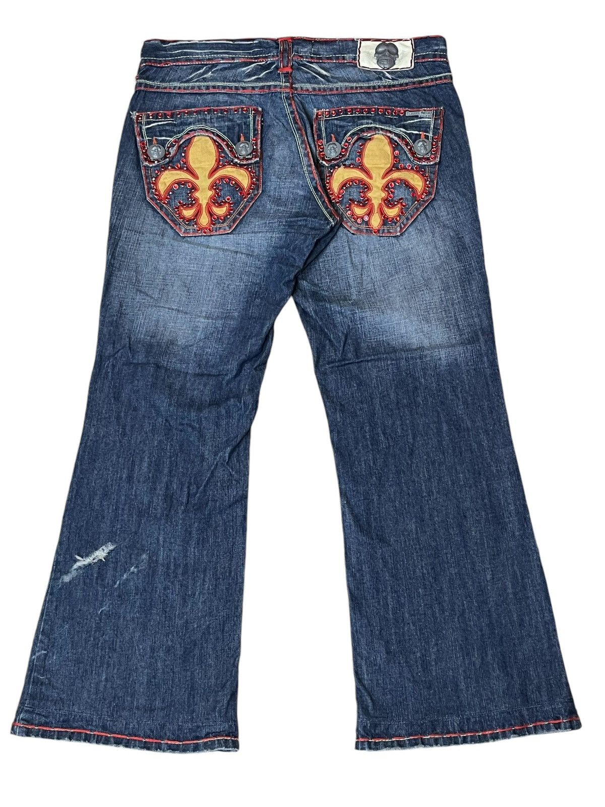 Japanese Brand FLARED🔥LAGUNA BEACH RHINESTONE MADE IN USA FLARED JEANS Size US 36 / EU 52 - 1 Thumbnail