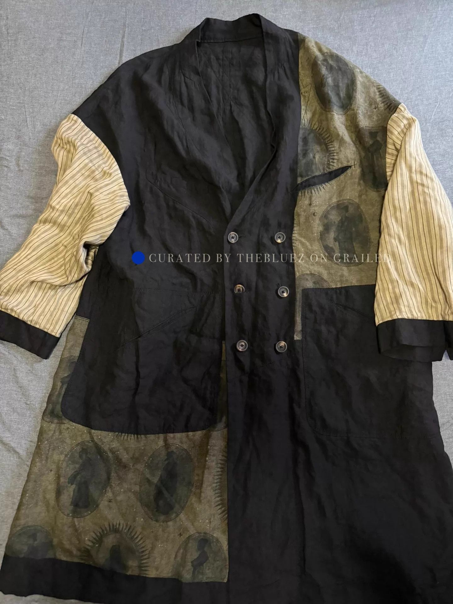 Ziggy Chen Oversized Multi-Color Linen Coat Size US M / EU 48-50 / 2 - 1 Thumbnail