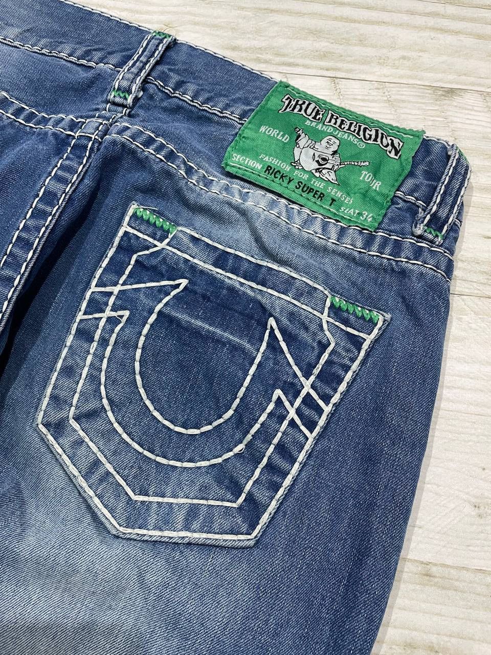 Japanese Brand Vintage True Religion Ricky Super Denim Jeans Baggy Size US 36 / EU 52 - 12 Thumbnail