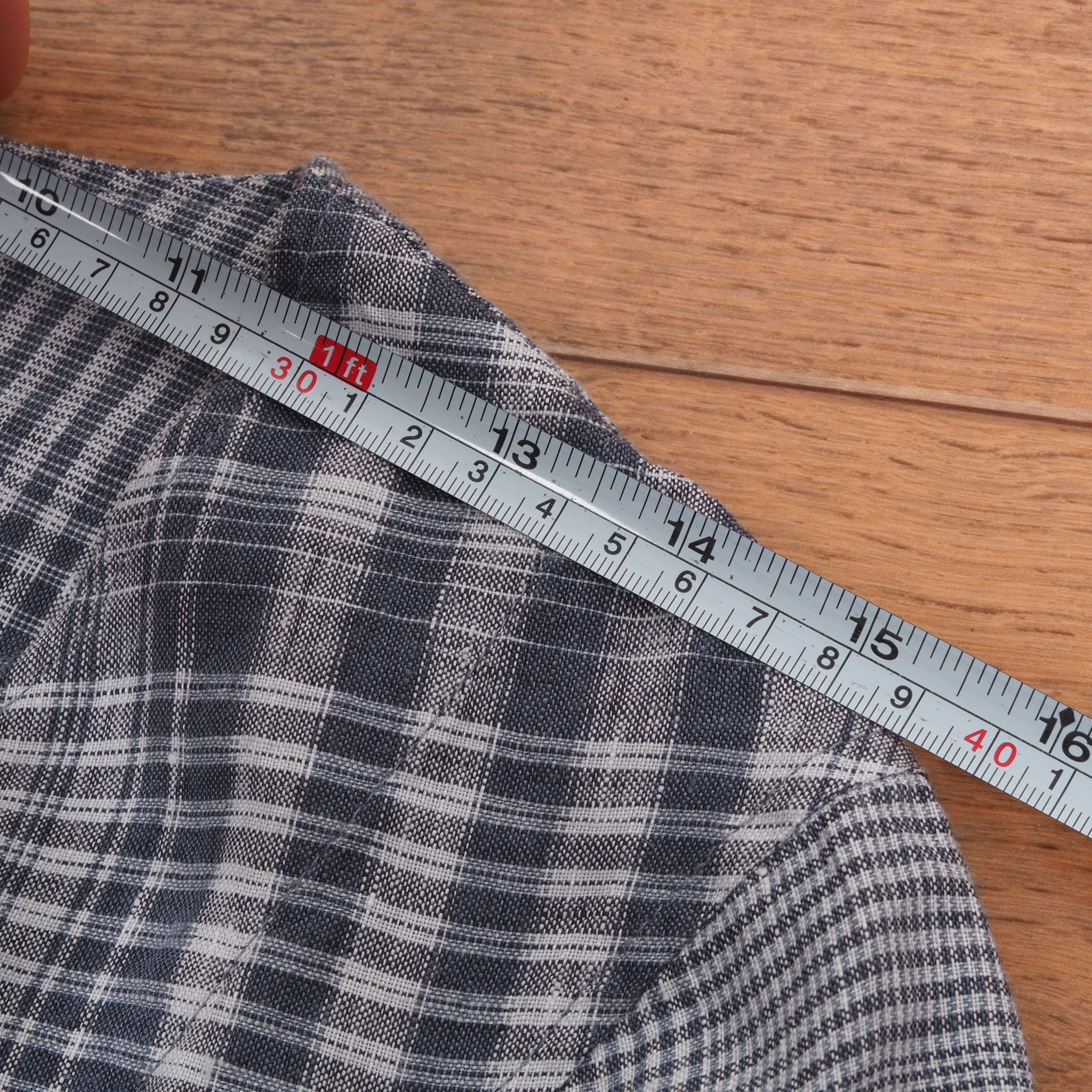 Designer × Rundholz × Sarah Pacini Oska Lightweight Gray Blue Check Linen Coat Jacket Size XS / US 0-2 / IT 36-38 - 8 Thumbnail